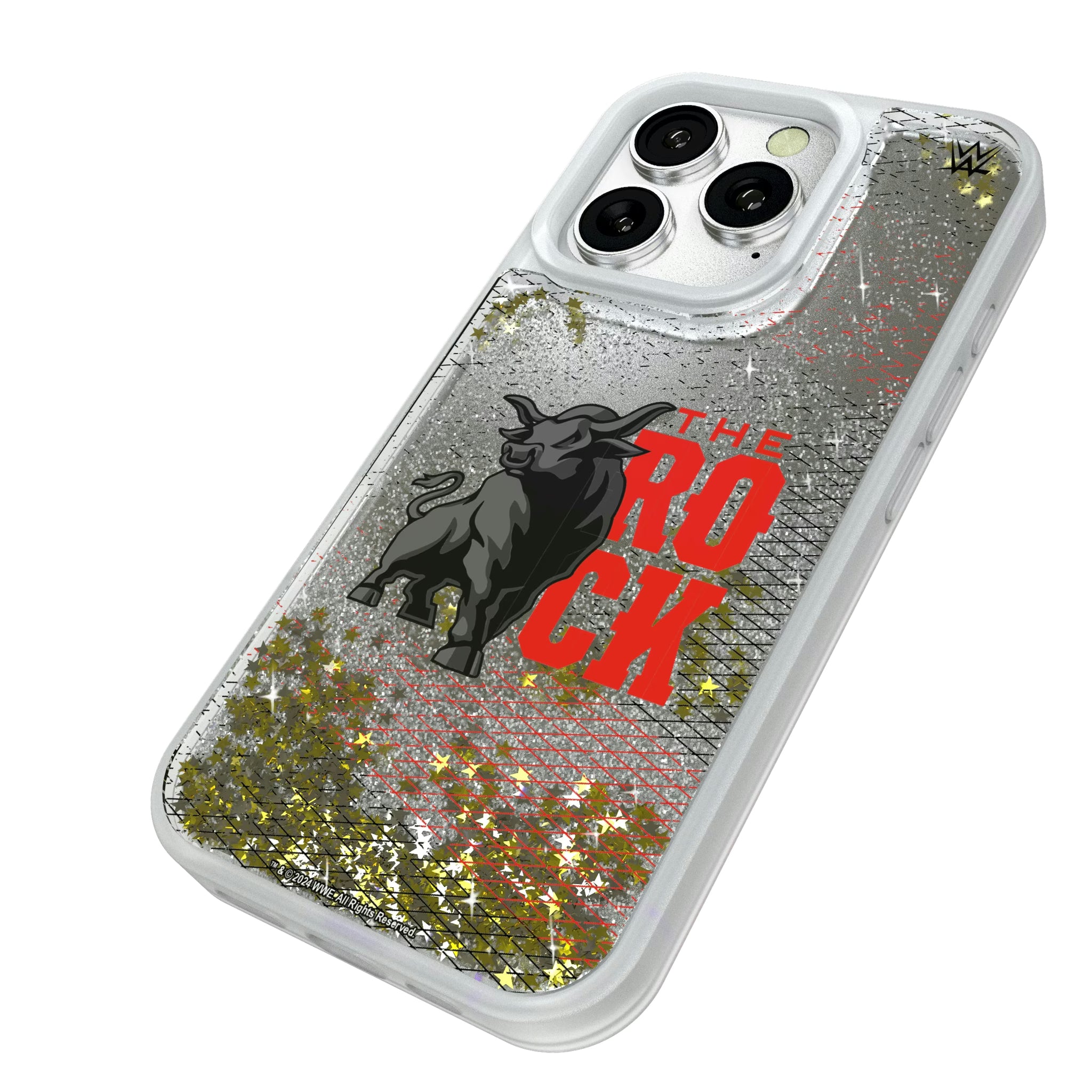 The Rock Steel iPhone Glitter Phone Case for Apple iPhone - Isometric View#Device_iPhone 16 Pro