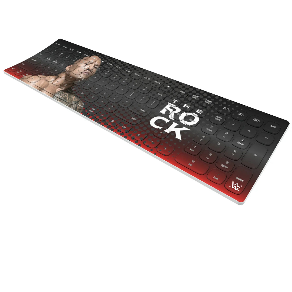 The Rock Superstar KKB605 Curved Wireless Keyboard - Isometric View