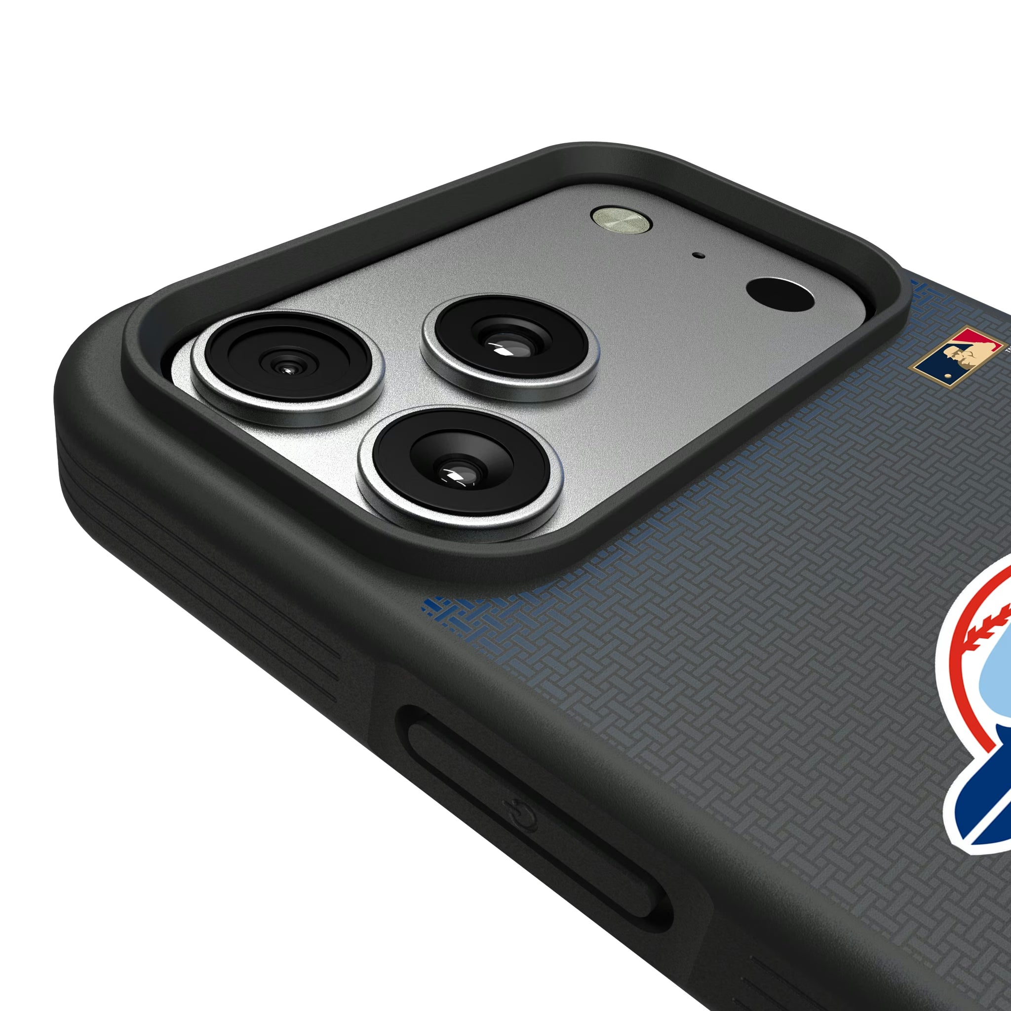 Toronto Blue Jays 1977-1988 - Cooperstown Collection Linen iPhone Bump Phone Case for Apple iPhone - Detail#Device_iPhone 17 Pro Max