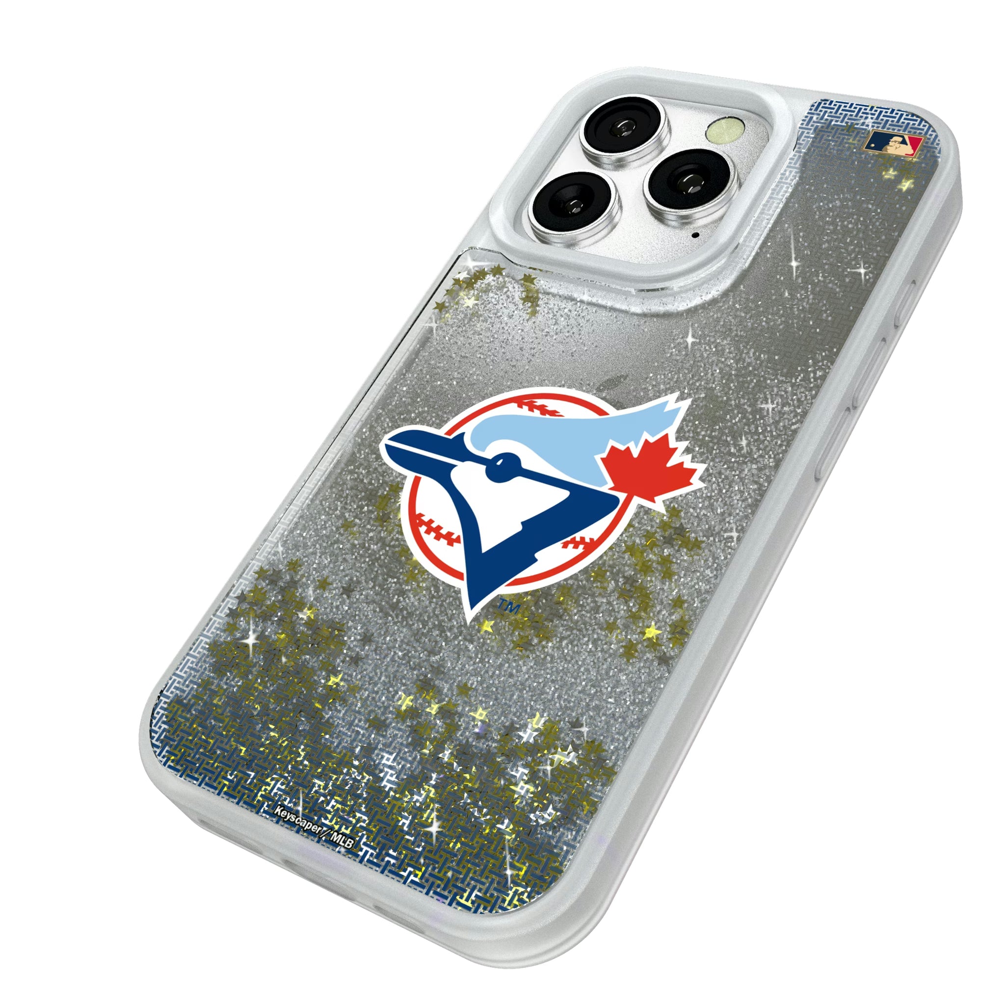 Toronto Blue Jays 1977-1988 - Cooperstown Collection Linen iPhone Glitter Phone Case for Apple iPhone - Isometric View#Device_iPhone 16 Pro