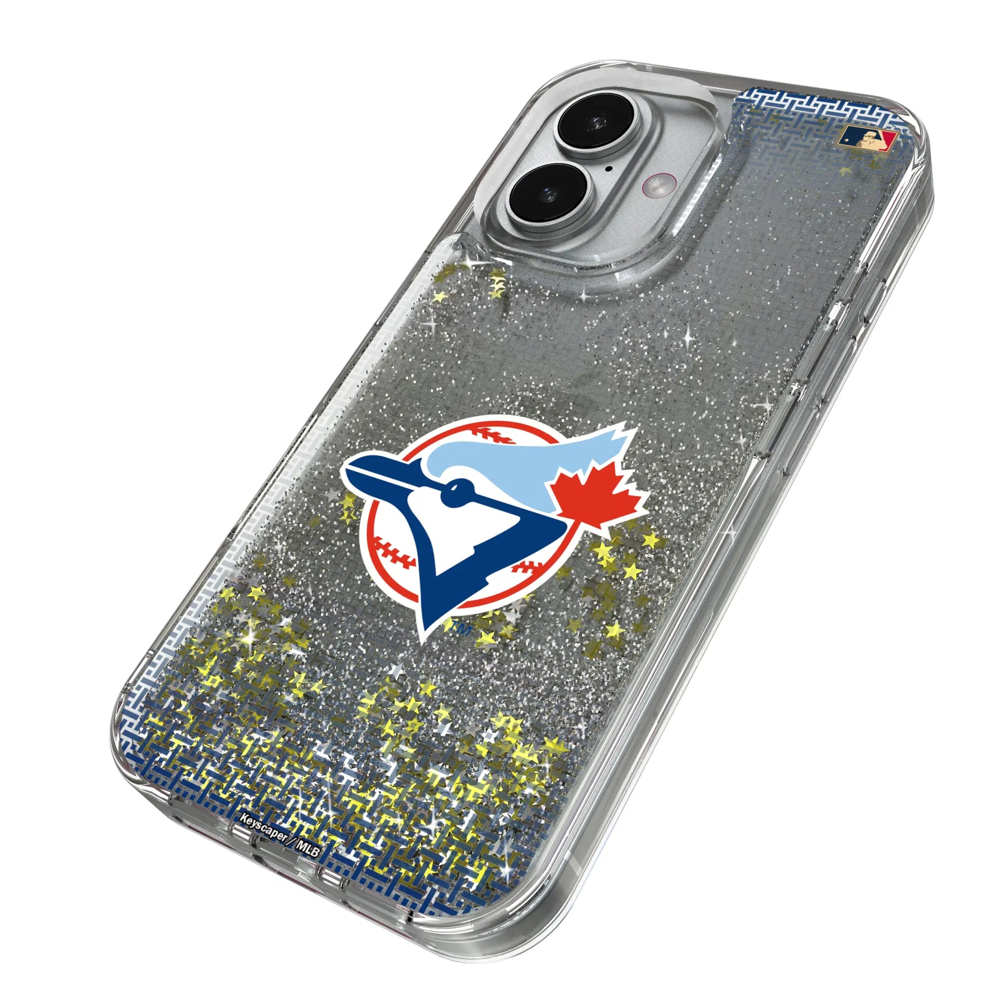 Toronto Blue Jays 1977-1988 - Cooperstown Collection Linen iPhone Glitter Phone Case for Apple iPhone - Isometric View