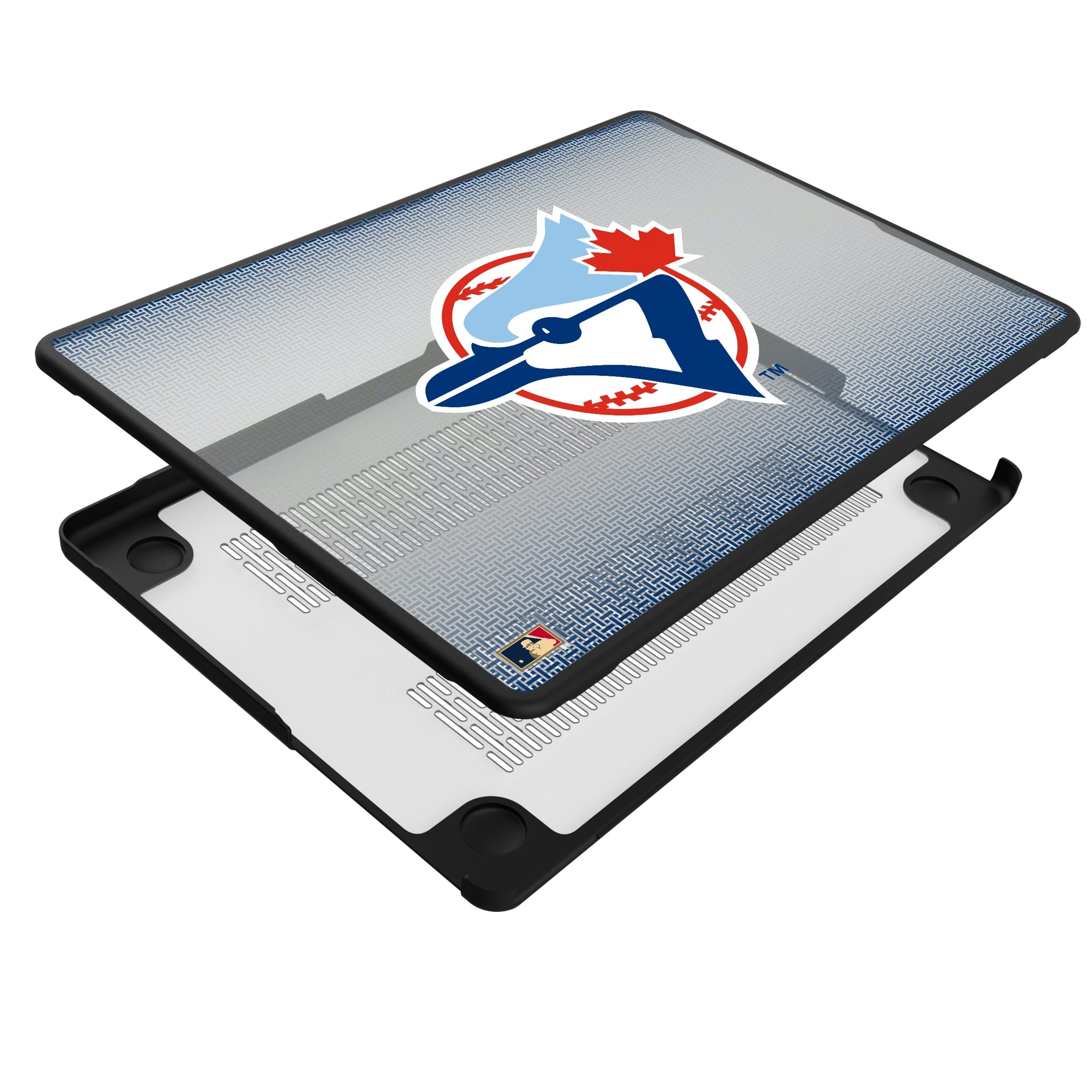 Toronto Blue Jays 1977-1988 - Cooperstown Collection Linen MacBook Laptop Case for Apple MacBook - Isometric View#Device_MacBook Pro (14-inch, 2021) / MacBook Pro (14-inch, 2023) / MacBook Pro (14-inch, 2024)