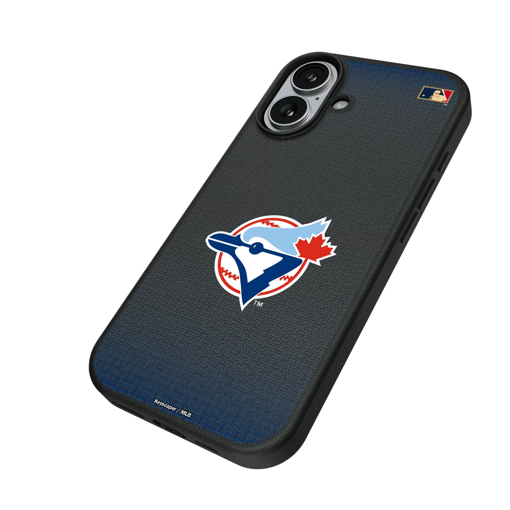 Toronto Blue Jays 1977-1988 - Cooperstown Collection Linen iPhone MagSafe Compatible Phone Case for Apple iPhone - Isometric View#Device_iPhone 17