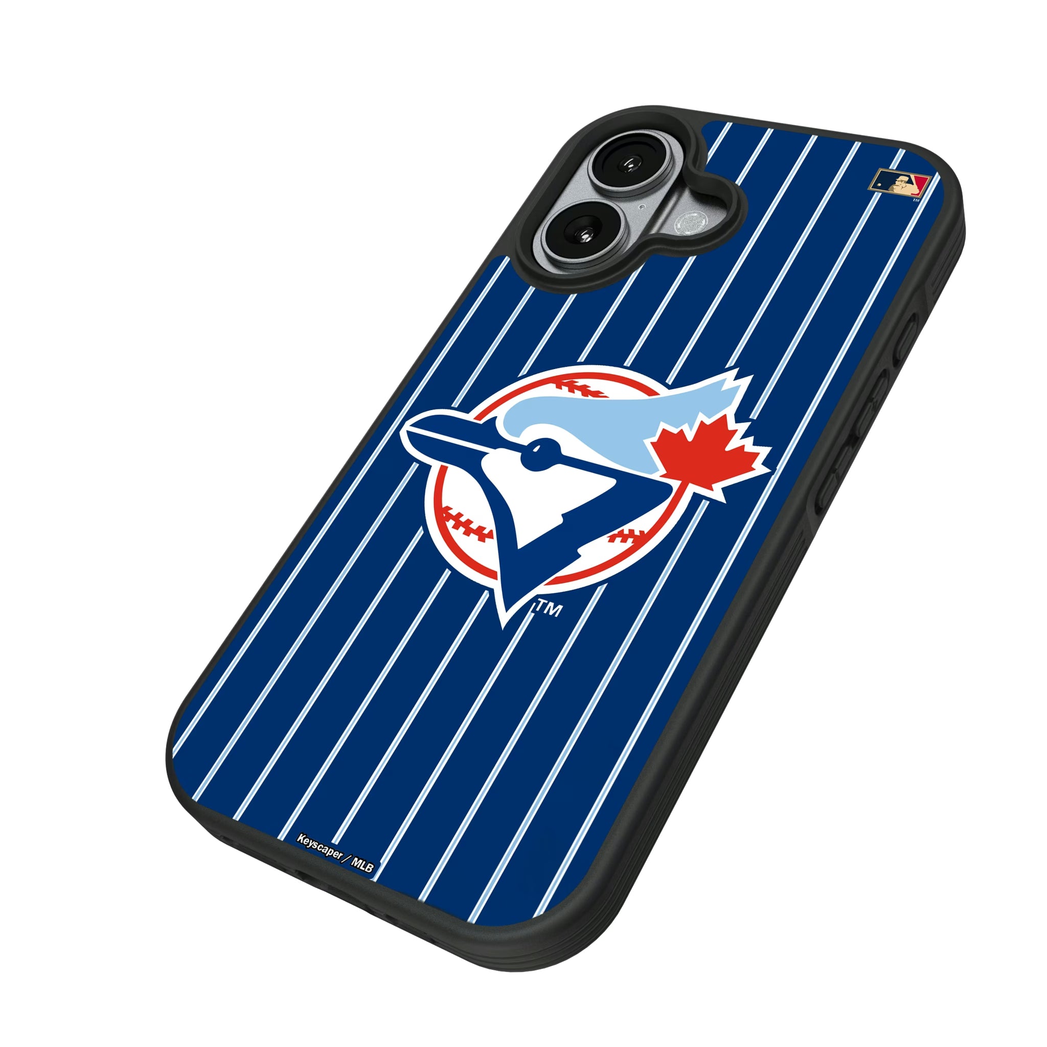 Toronto Blue Jays 1977-1988 - Cooperstown Collection Pinstripe iPhone Bump Phone Case for Apple iPhone - Isometric View#Device_iPhone 17