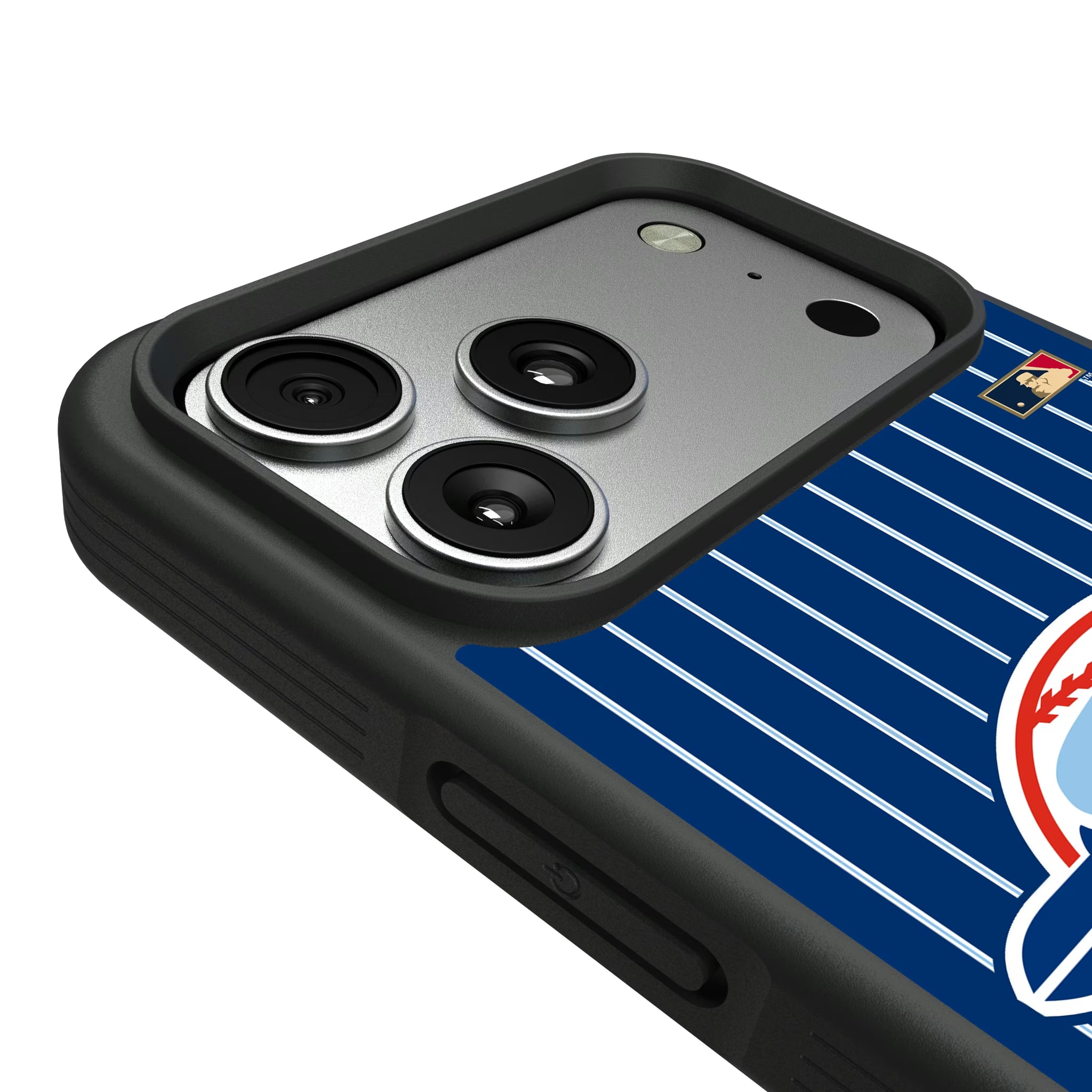 Toronto Blue Jays 1977-1988 - Cooperstown Collection Pinstripe iPhone Bump Phone Case for Apple iPhone - Detail#Device_iPhone 17 Pro Max