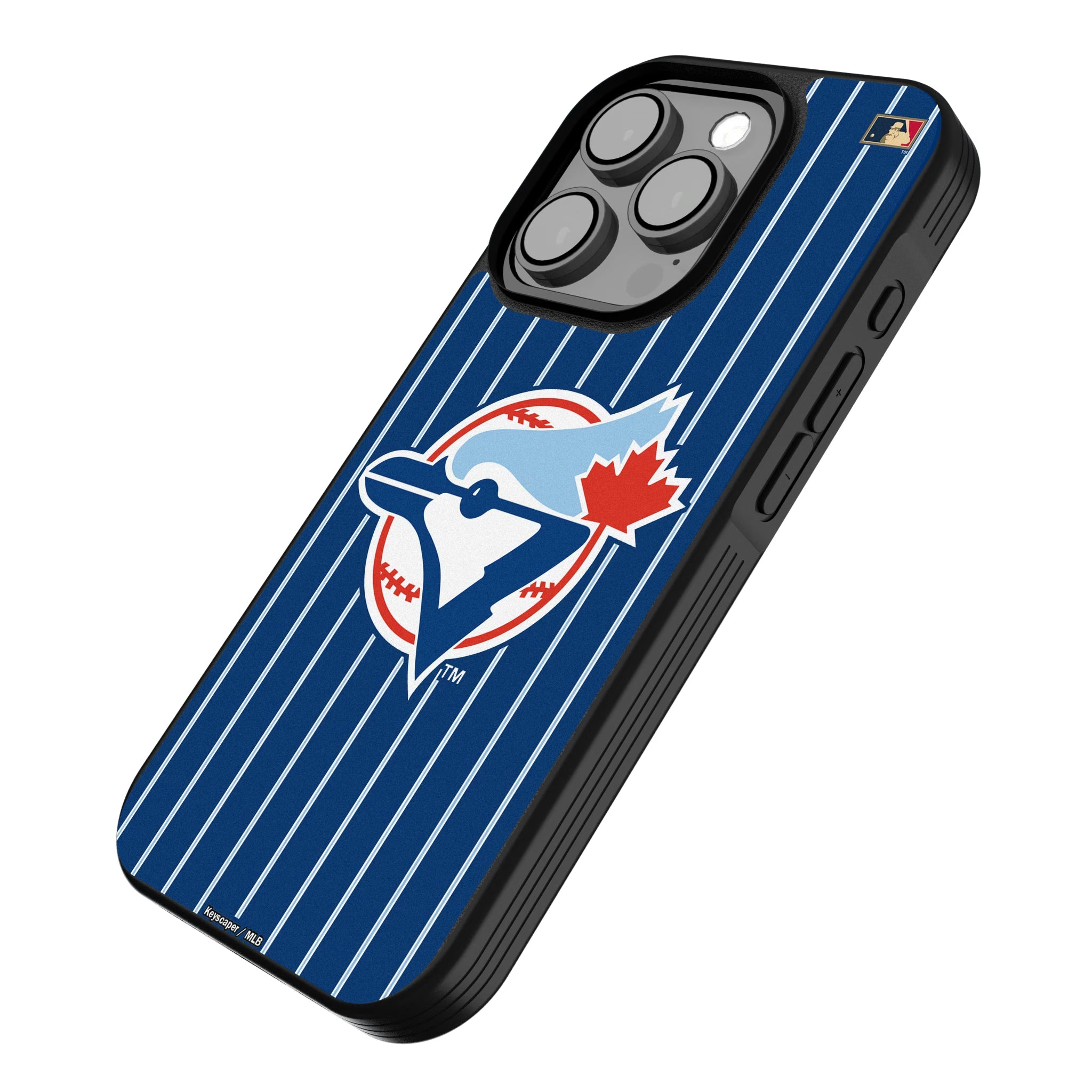 Toronto Blue Jays 1977-1988 - Cooperstown Collection Pinstripe iPhone Bump Phone Case for Apple iPhone - Isometric View