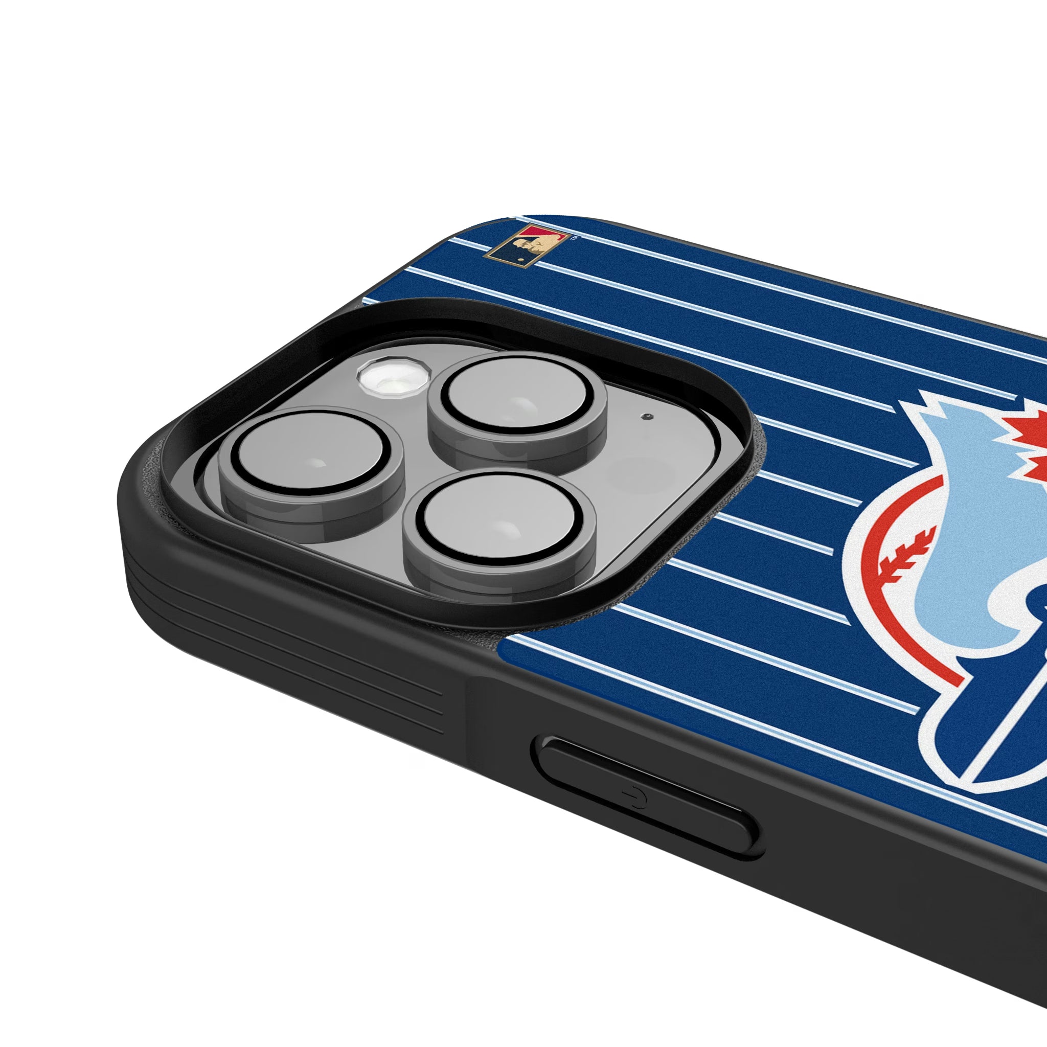 Toronto Blue Jays 1977-1988 - Cooperstown Collection Pinstripe iPhone Bump Phone Case for Apple iPhone - Detail