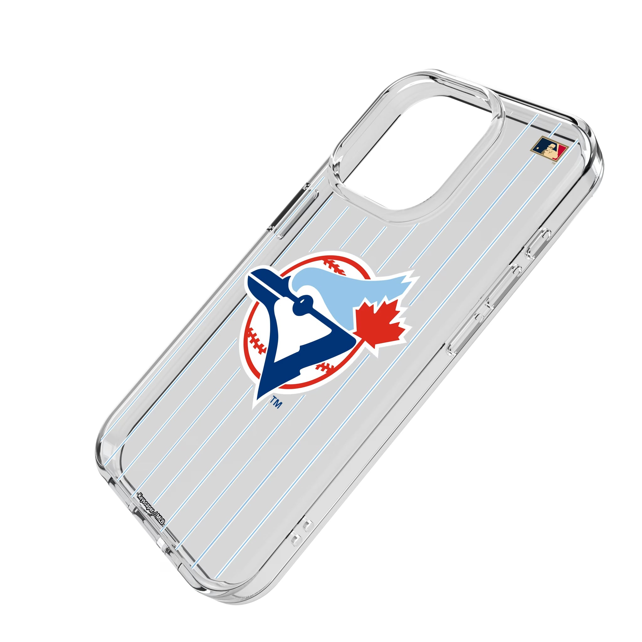 Toronto Blue Jays 1977-1988 - Cooperstown Collection Pinstripe iPhone Clear Phone Case for Apple iPhone - Isometric View
