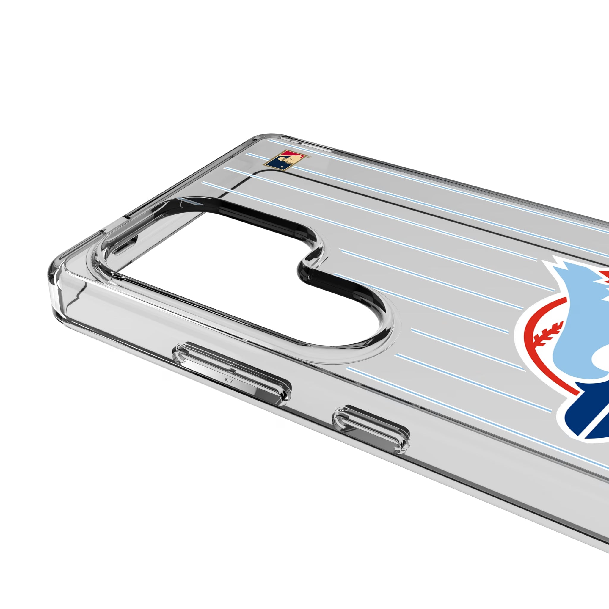 Toronto Blue Jays 1977-1988 - Cooperstown Collection Pinstripe Galaxy Clear Phone Case for Samsung Galaxy - Detail