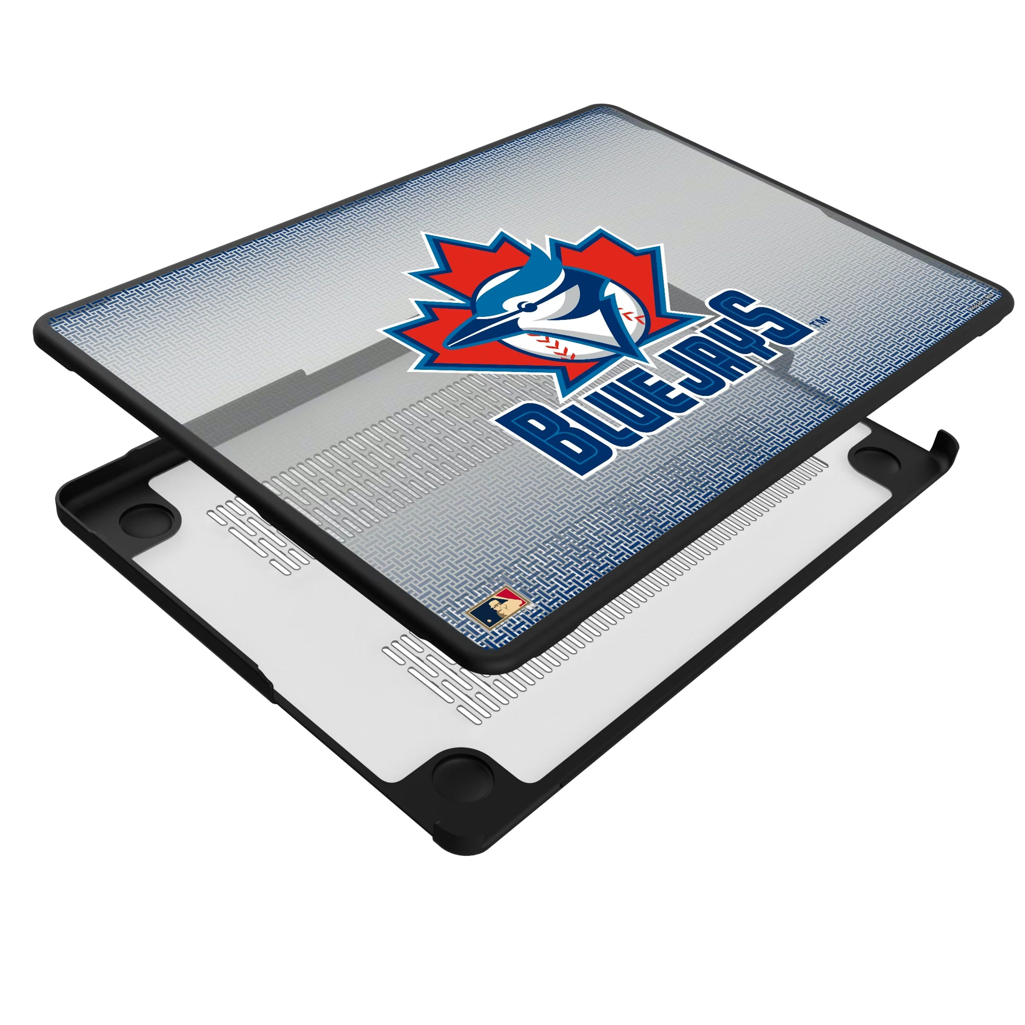 Toronto Blue Jays 1997-2002 - Cooperstown Collection Linen MacBook Laptop Case for Apple MacBook - Isometric View#Device_MacBook Pro (14-inch, 2021) / MacBook Pro (14-inch, 2023) / MacBook Pro (14-inch, 2024)