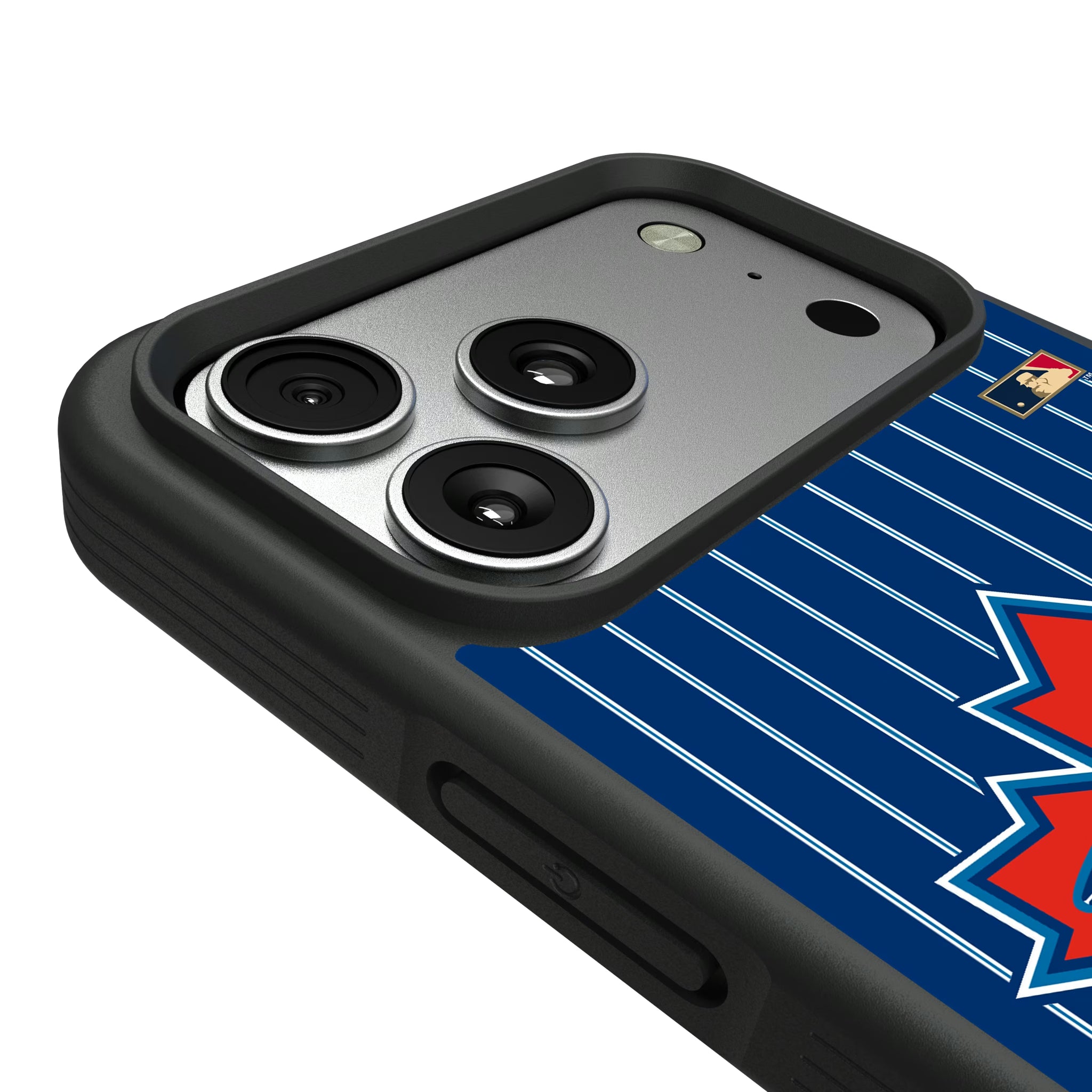 Toronto Blue Jays 1997-2002 - Cooperstown Collection Pinstripe iPhone Bump Phone Case for Apple iPhone - Detail#Device_iPhone 17 Pro Max