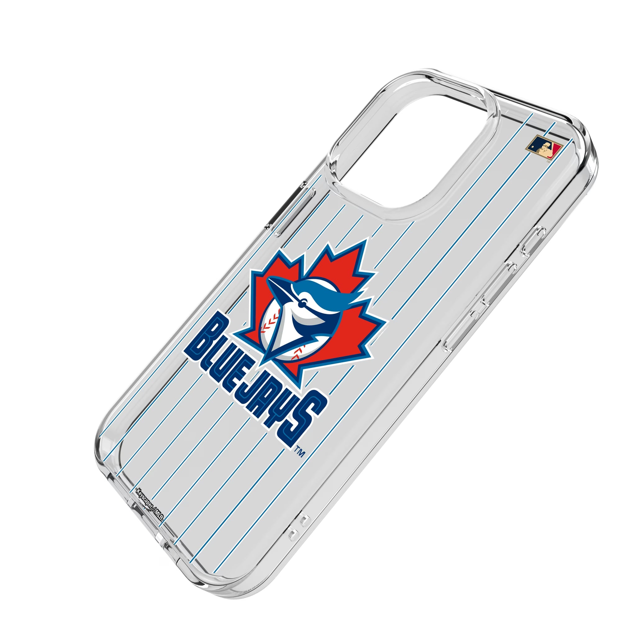 Toronto Blue Jays 1997-2002 - Cooperstown Collection Pinstripe iPhone Clear Phone Case for Apple iPhone - Isometric View