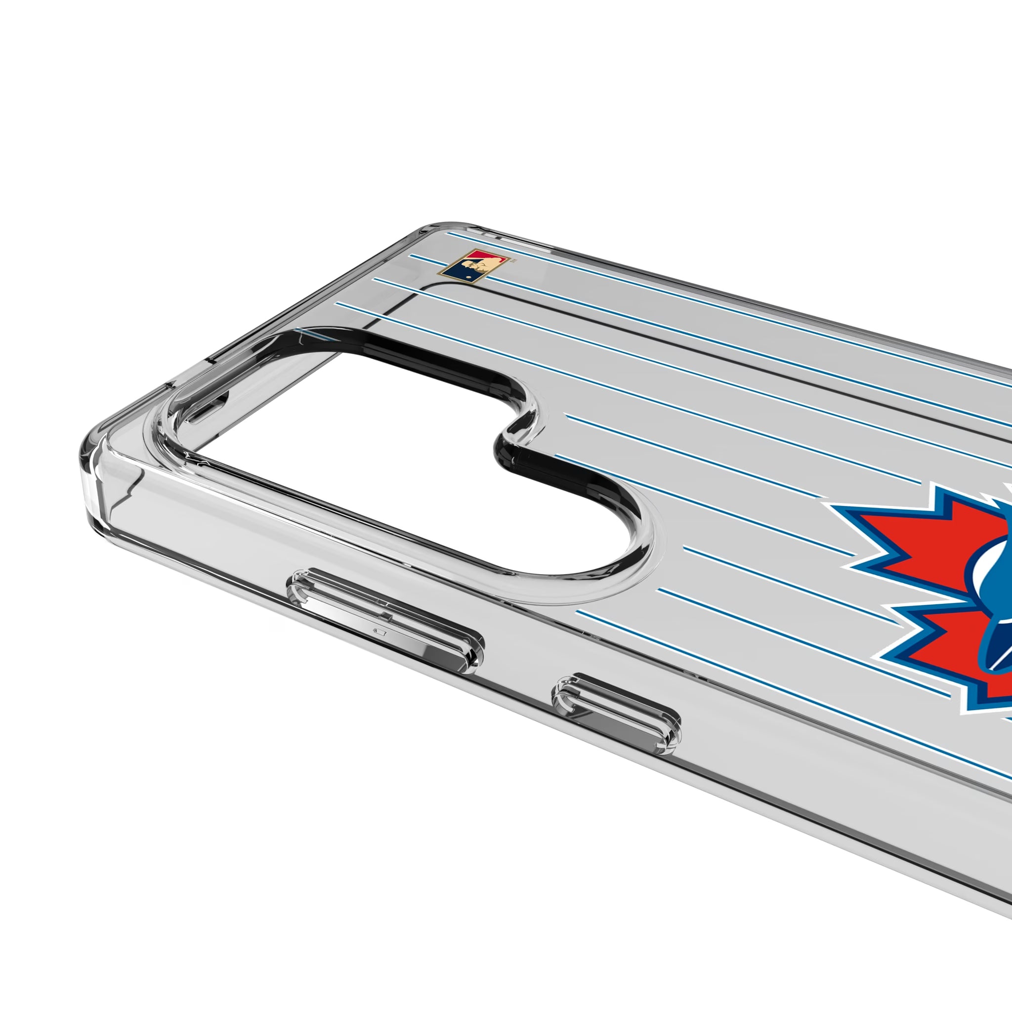 Toronto Blue Jays 1997-2002 - Cooperstown Collection Pinstripe Galaxy Clear Phone Case for Samsung Galaxy - Detail