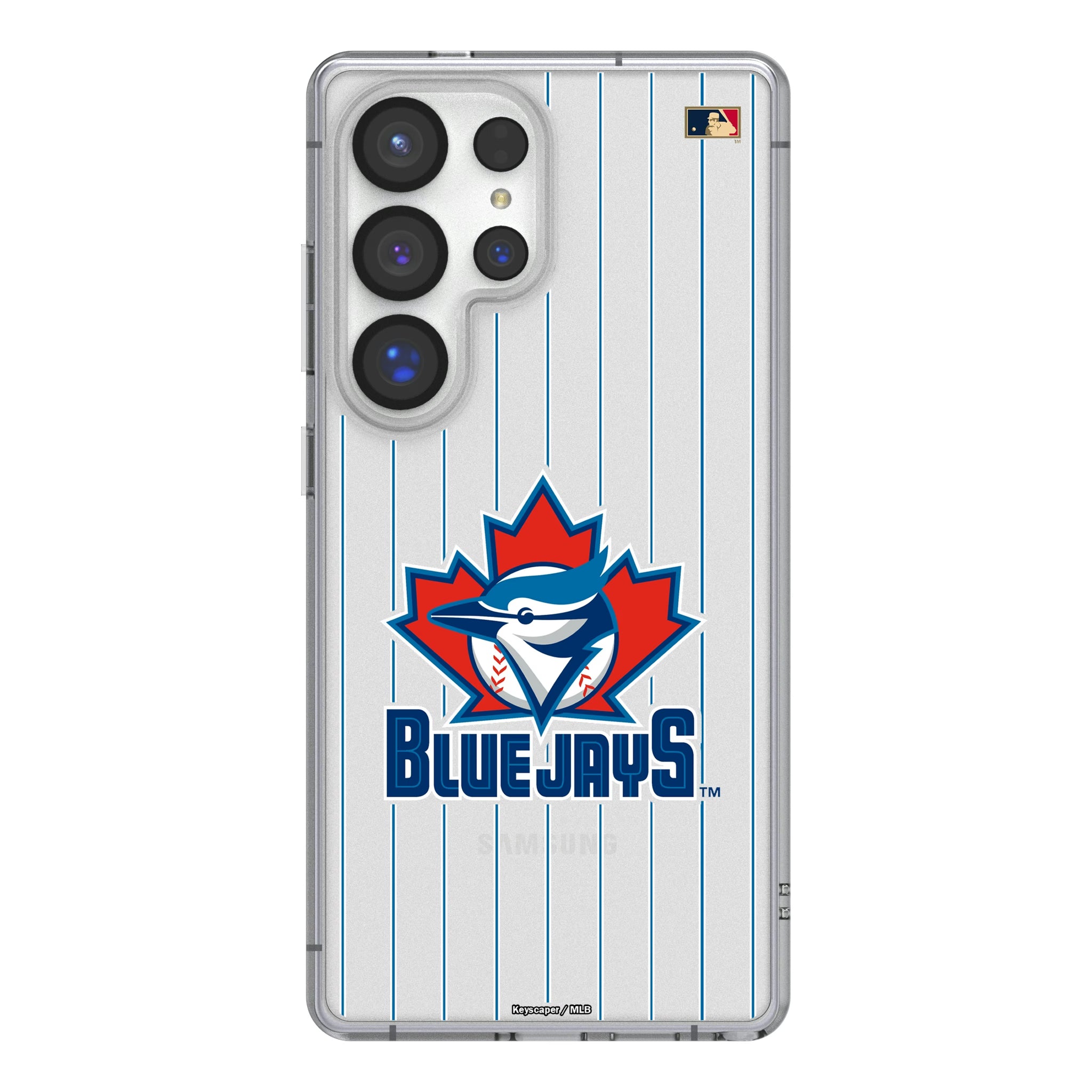 Toronto Blue Jays 1997-2002 - Cooperstown Collection Pinstripe Galaxy Clear Phone Case for Samsung Galaxy