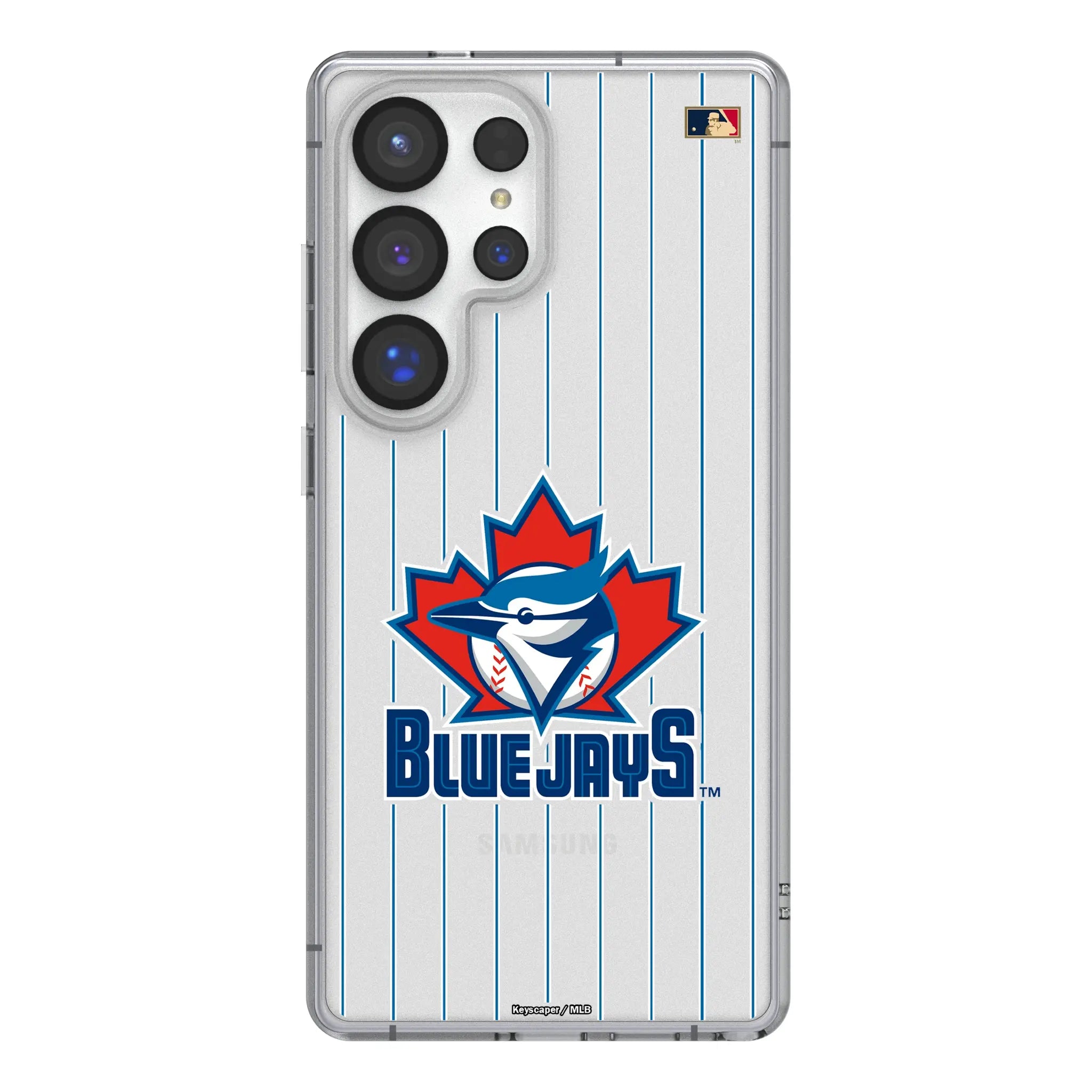 Toronto Blue Jays 1997-2002 - Cooperstown Collection Pinstripe Galaxy Clear Phone Case for Samsung Galaxy#Device_Galaxy S25 Ultra