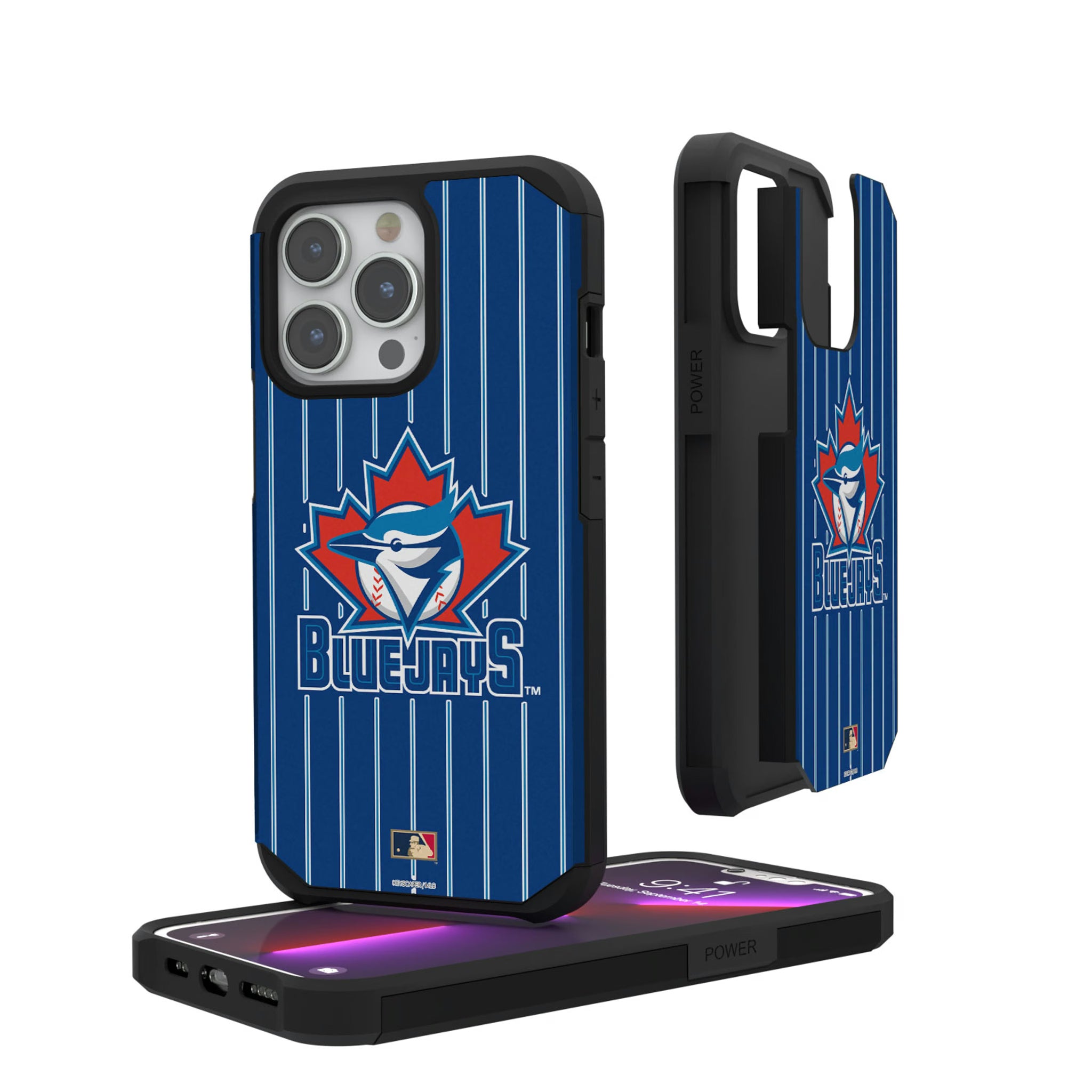 Toronto Blue Jays 1997-2002 - Cooperstown Collection Pinstripe iPhone Rugged Phone Case for Apple iPhone