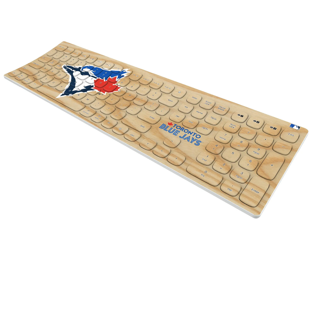 Toronto Blue Jays Baseball Bat KKB605 Curved Wireless Keyboard - Isometric View