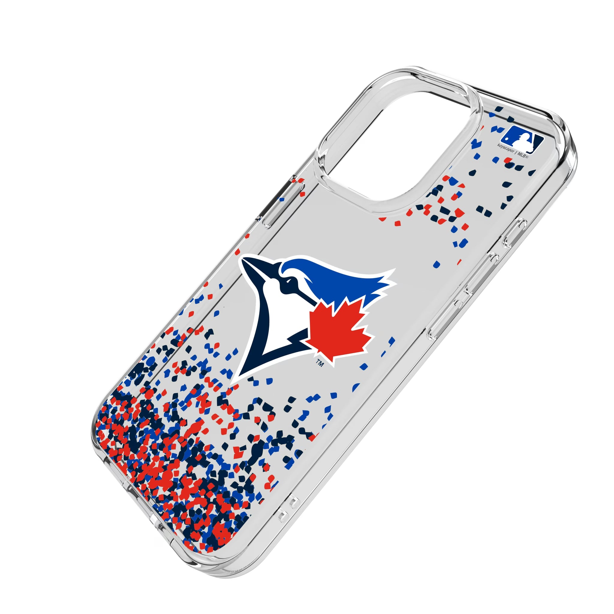 Toronto Blue Jays Confetti iPhone Clear Phone Case for Apple iPhone - Isometric View