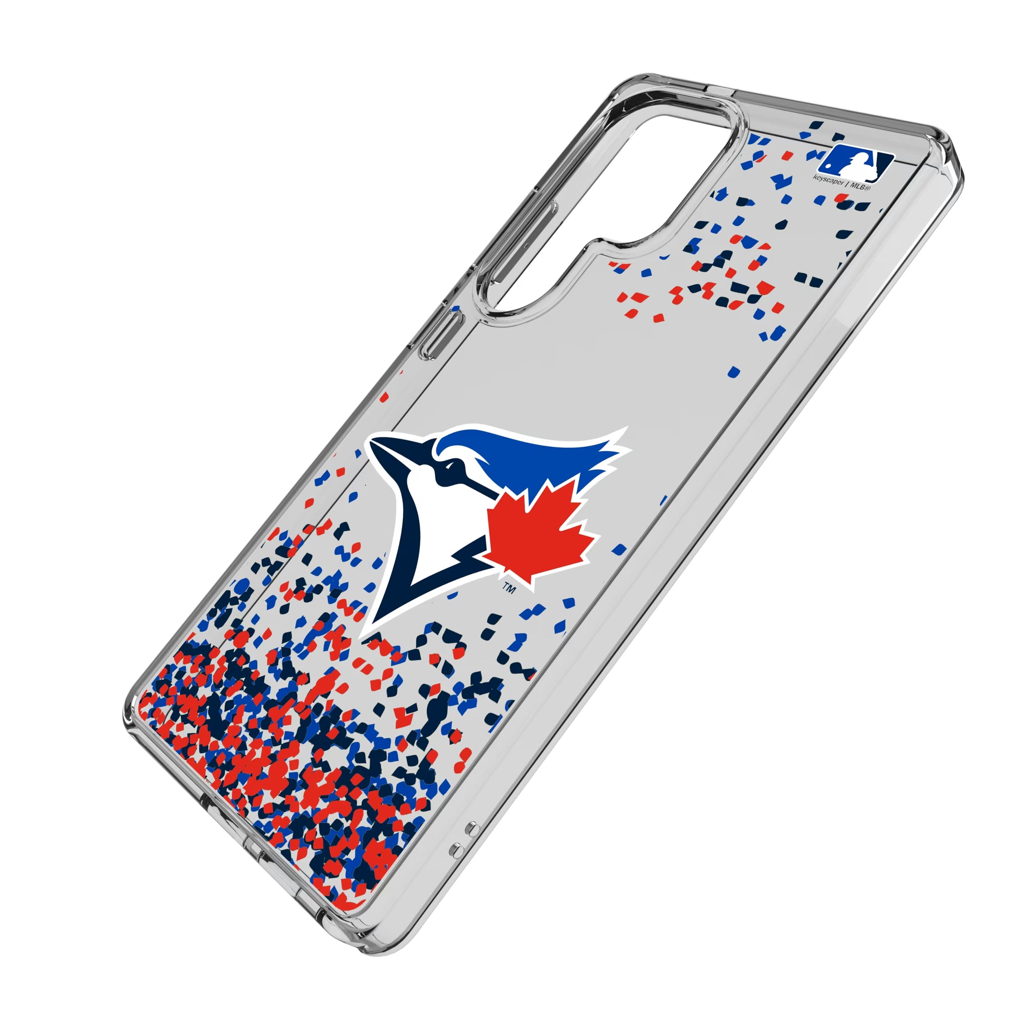 Toronto Blue Jays Confetti Galaxy Clear Phone Case for Samsung Galaxy - Isometric View