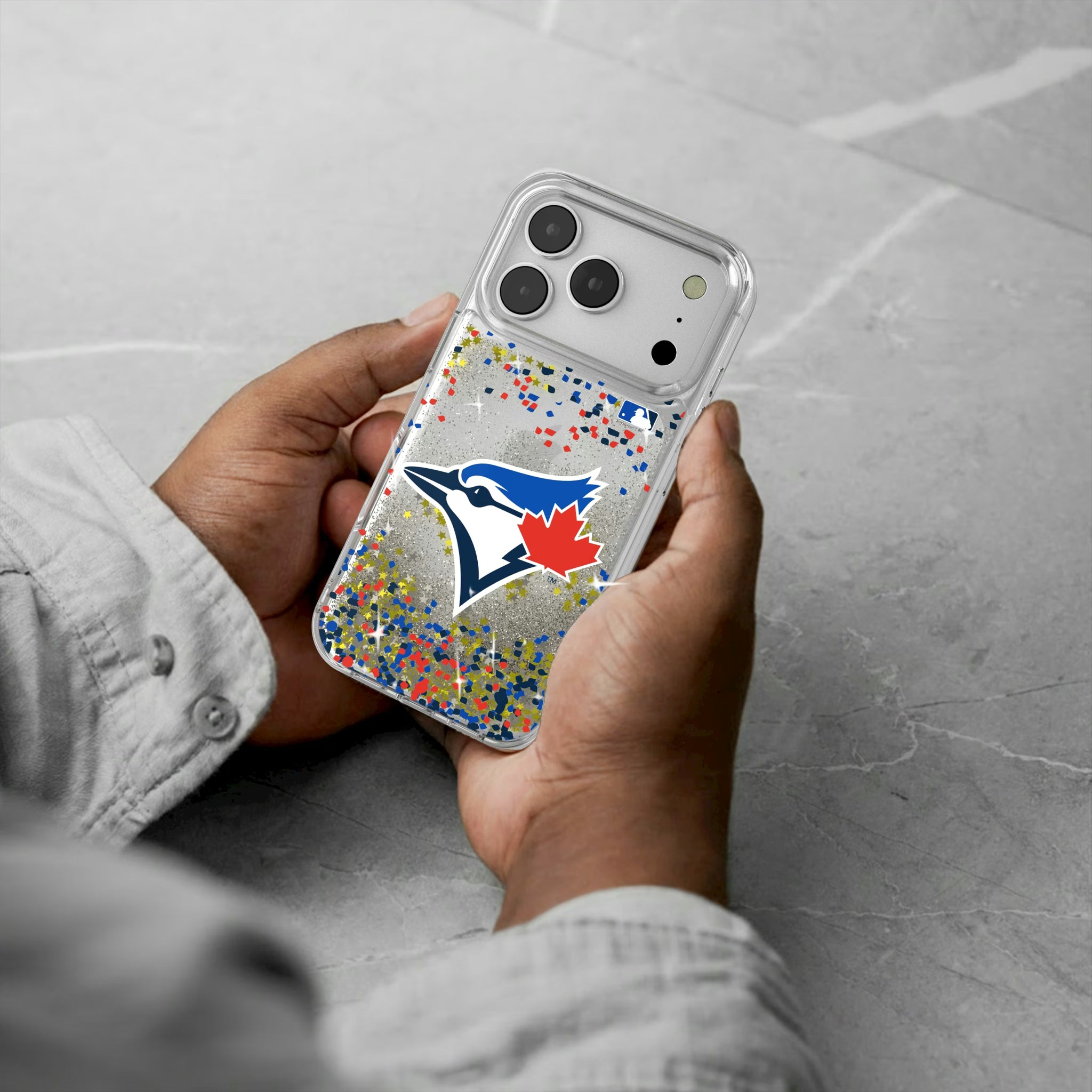 Toronto Blue Jays Confetti iPhone Glitter Phone Case for Apple iPhone - Lifestyle