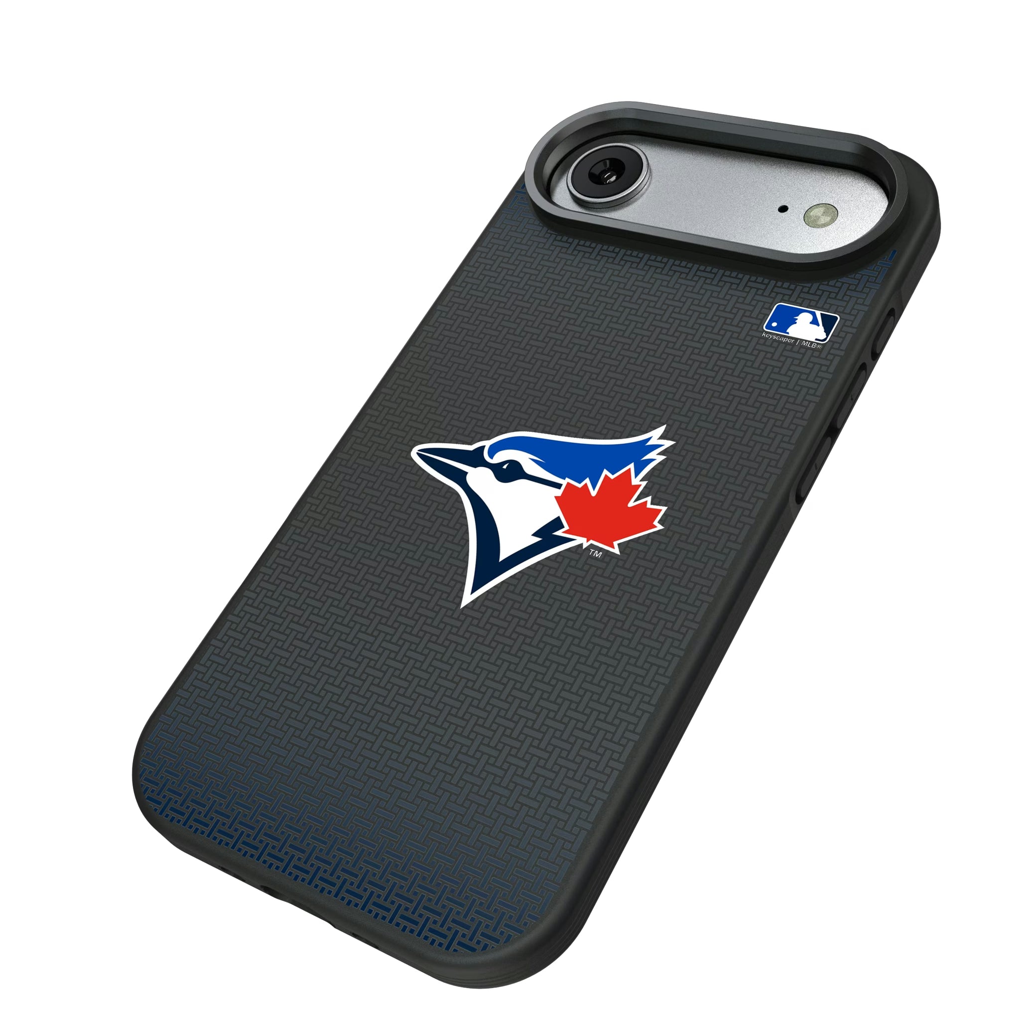Toronto Blue Jays Linen iPhone Bump Phone Case for Apple iPhone - Isometric View#Device_iPhone Air