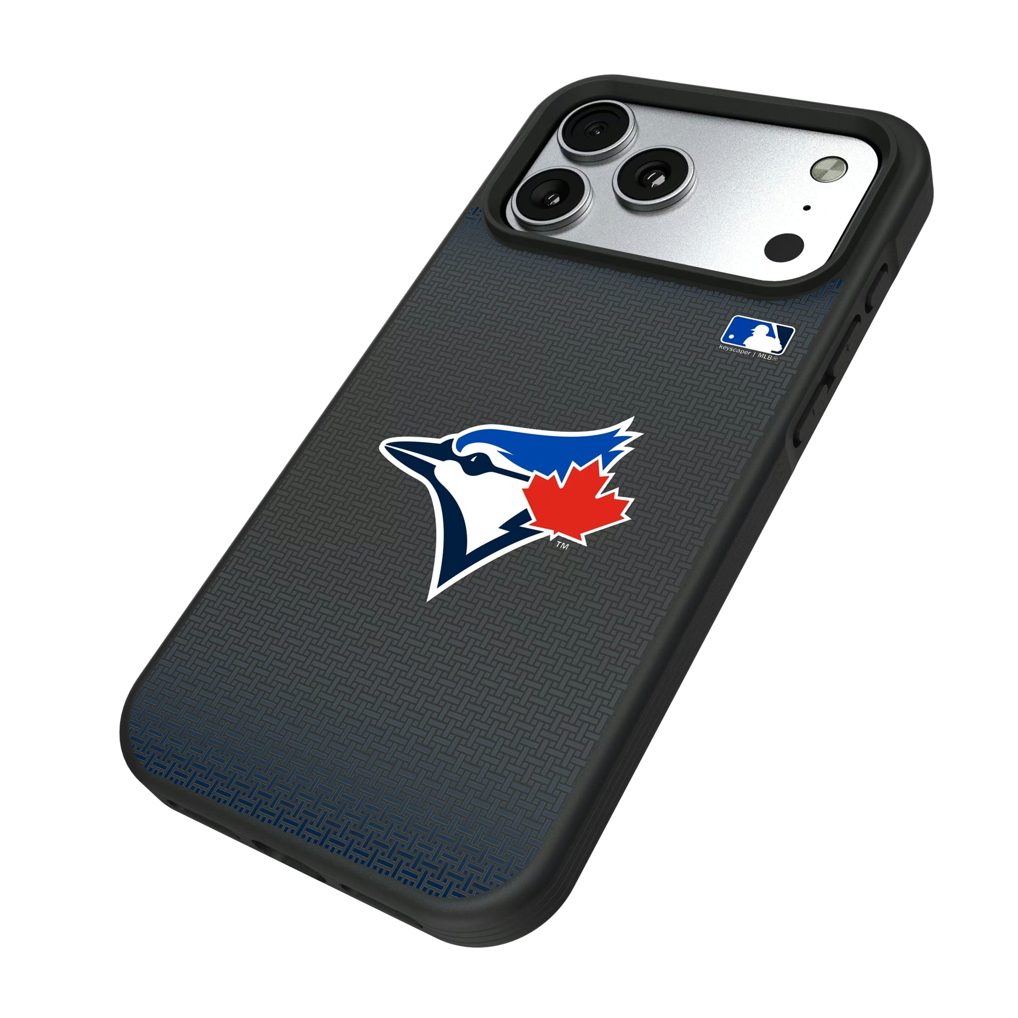 Toronto Blue Jays Linen iPhone Bump Phone Case for Apple iPhone - Isometric View#Device_iPhone 17 Pro Max