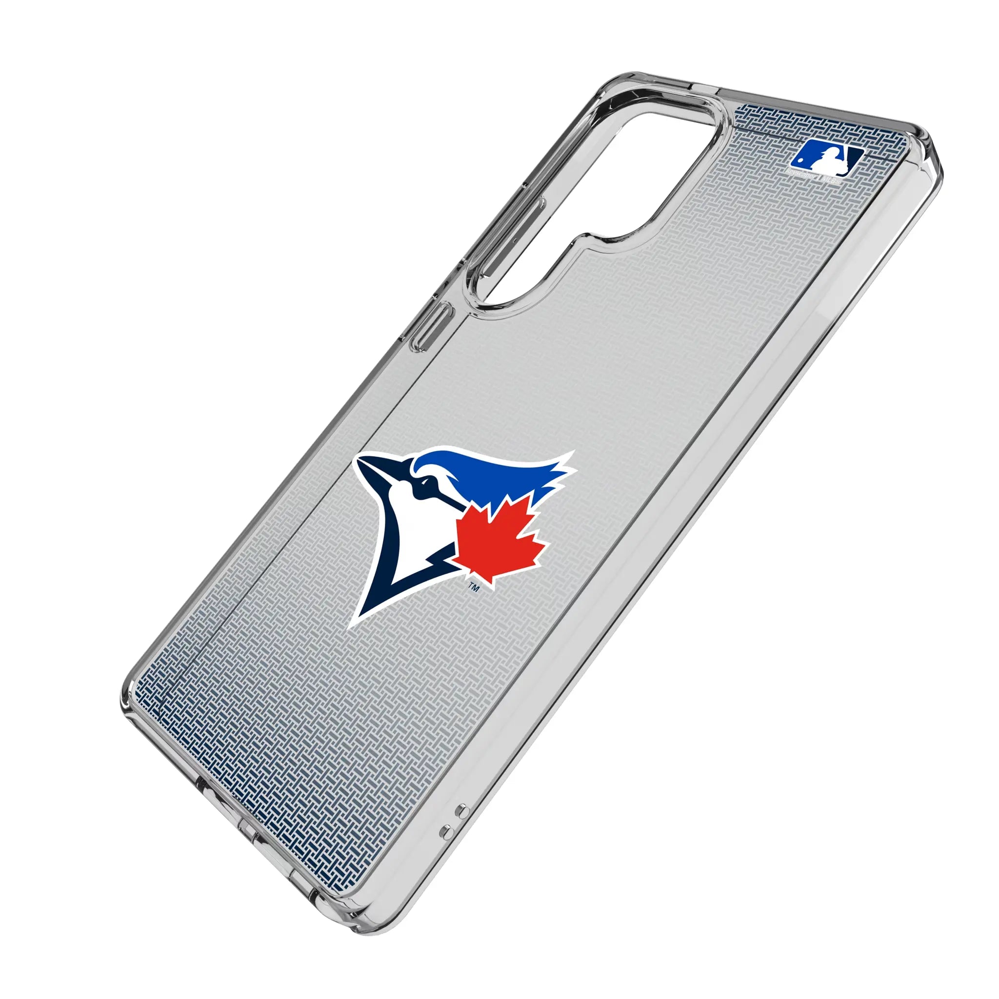 Toronto Blue Jays Linen Galaxy Clear Phone Case for Samsung Galaxy - Isometric View#Device_Galaxy S25 Ultra