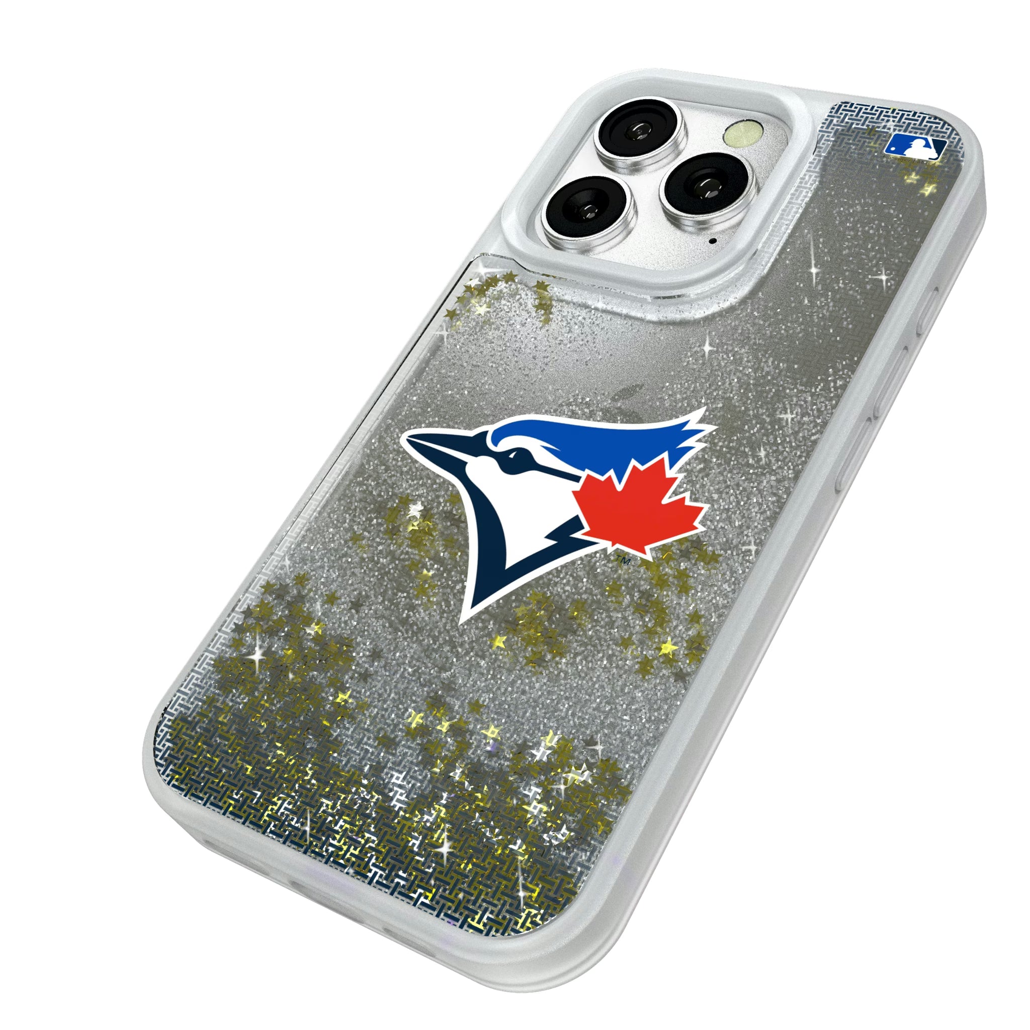 Toronto Blue Jays Linen iPhone Glitter Phone Case for Apple iPhone - Isometric View#Device_iPhone 16 Pro