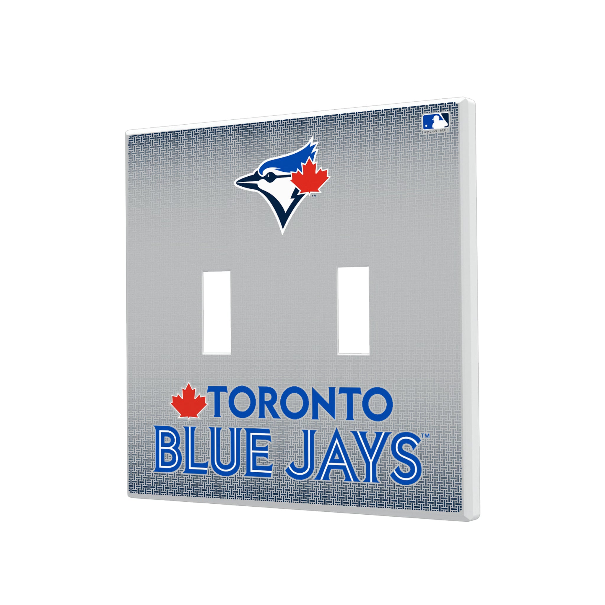 Toronto Blue Jays Linen Hidden-Screw Light Switch Plate#Style_Double Toggle