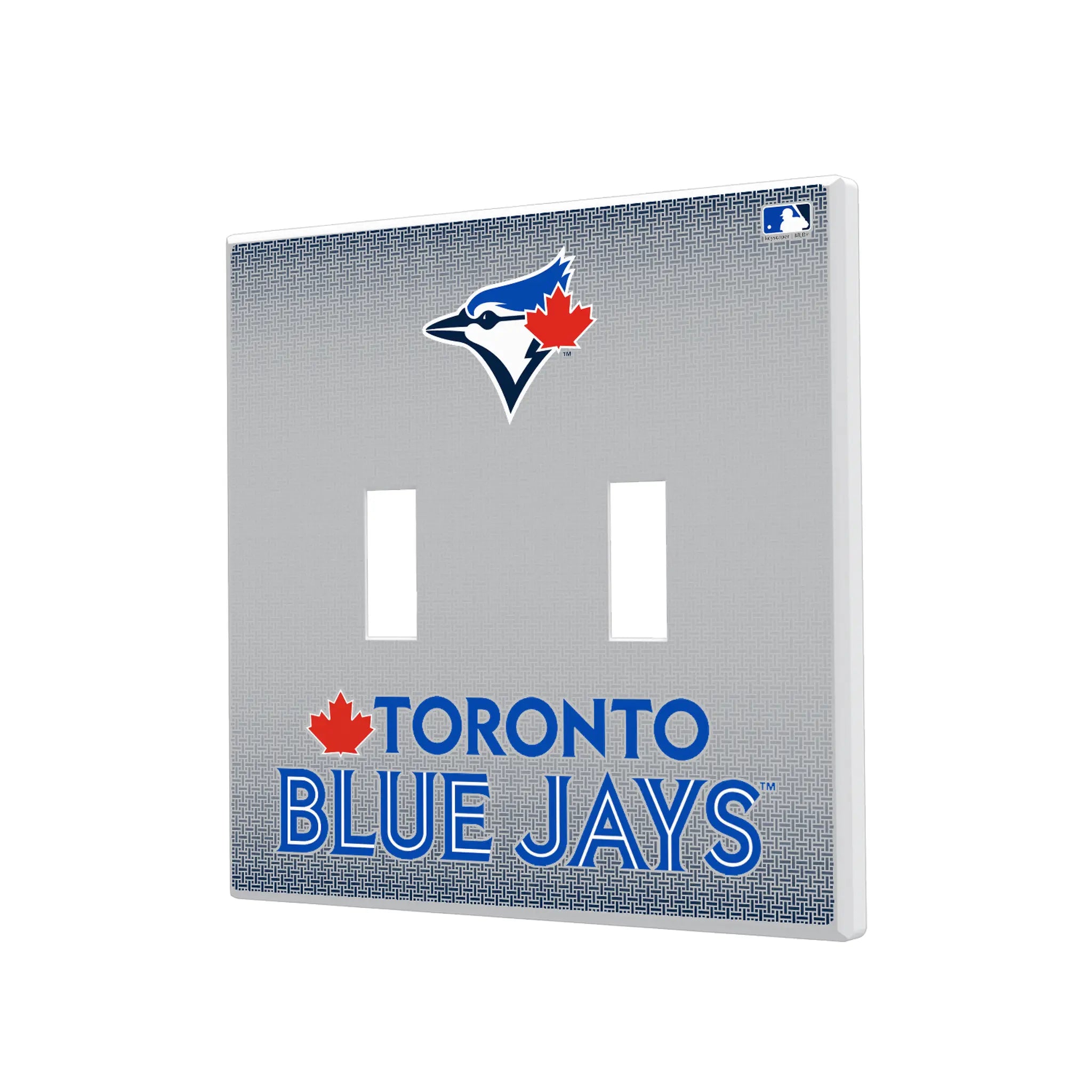 Toronto Blue Jays Linen Hidden-Screw Light Switch Plate#Style_Double Toggle