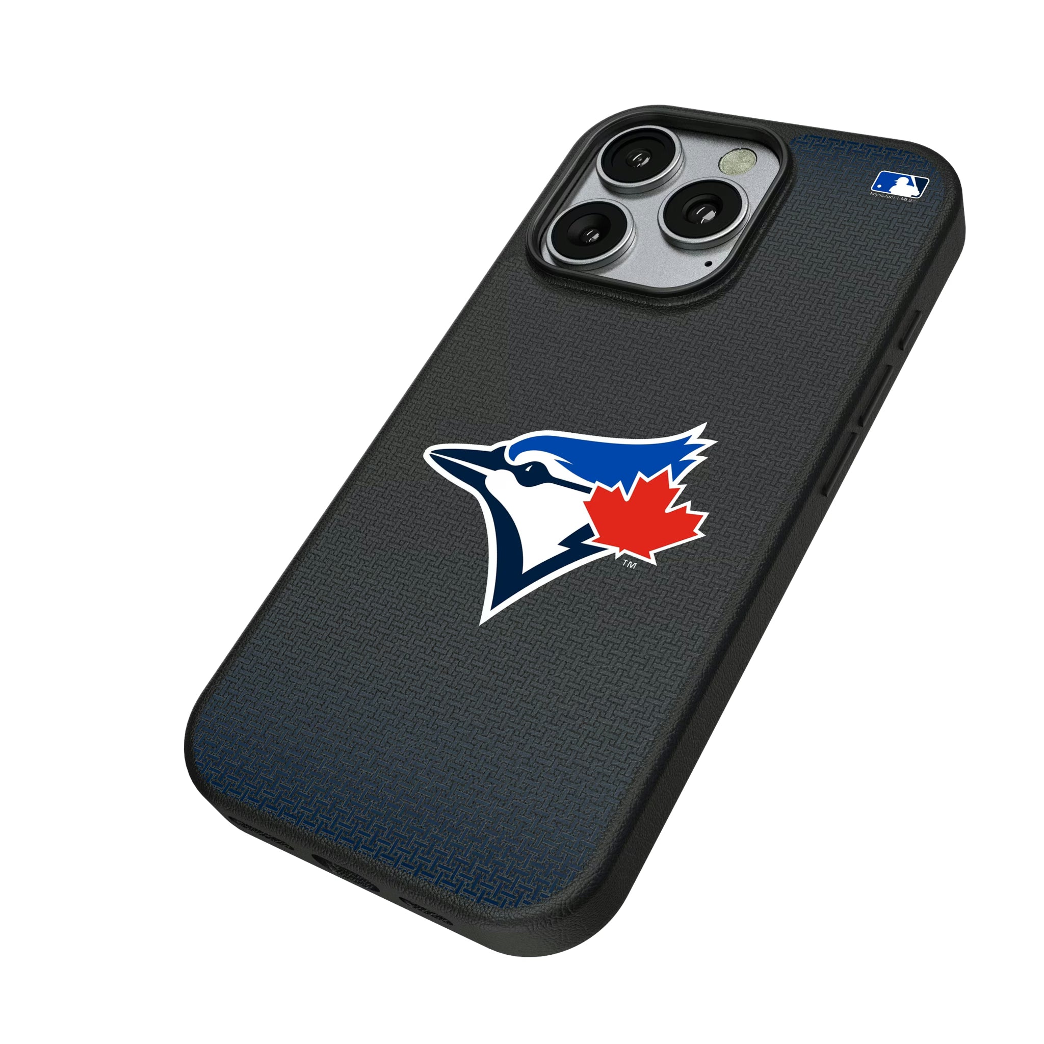 Toronto Blue Jays Linen iPhone MagSafe Compatible Phone Case for Apple iPhone - Isometric View