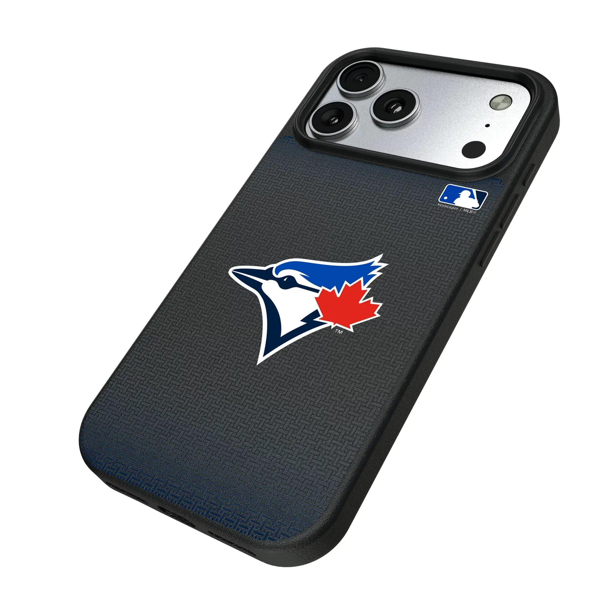 Toronto Blue Jays Linen iPhone MagSafe Compatible Phone Case for Apple iPhone - Isometric View#Device_iPhone 17 Pro Max
