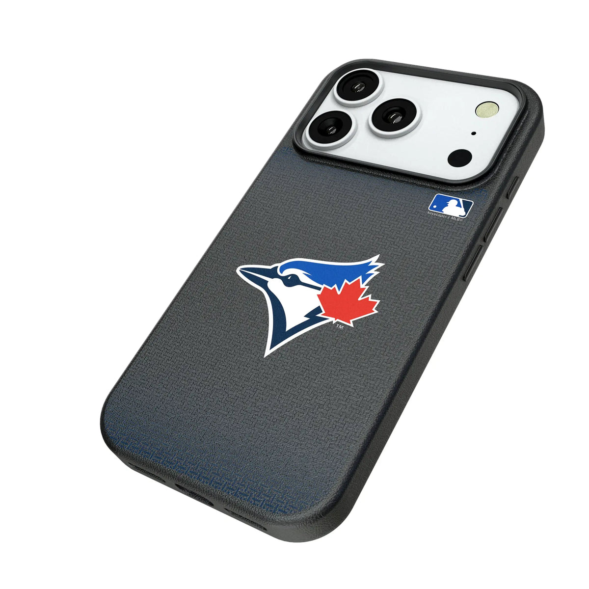 Toronto Blue Jays Linen iPhone MagSafe Compatible Phone Case for Apple iPhone - Isometric View#Device_iPhone 18 Pro