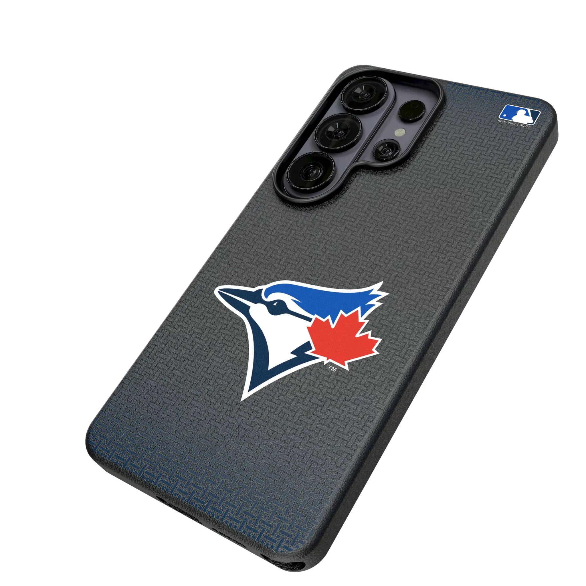 Toronto Blue Jays Linen Galaxy MagSafe Compatible Phone Case for Samsung Galaxy - Isometric View#Device_Galaxy S26 Ultra