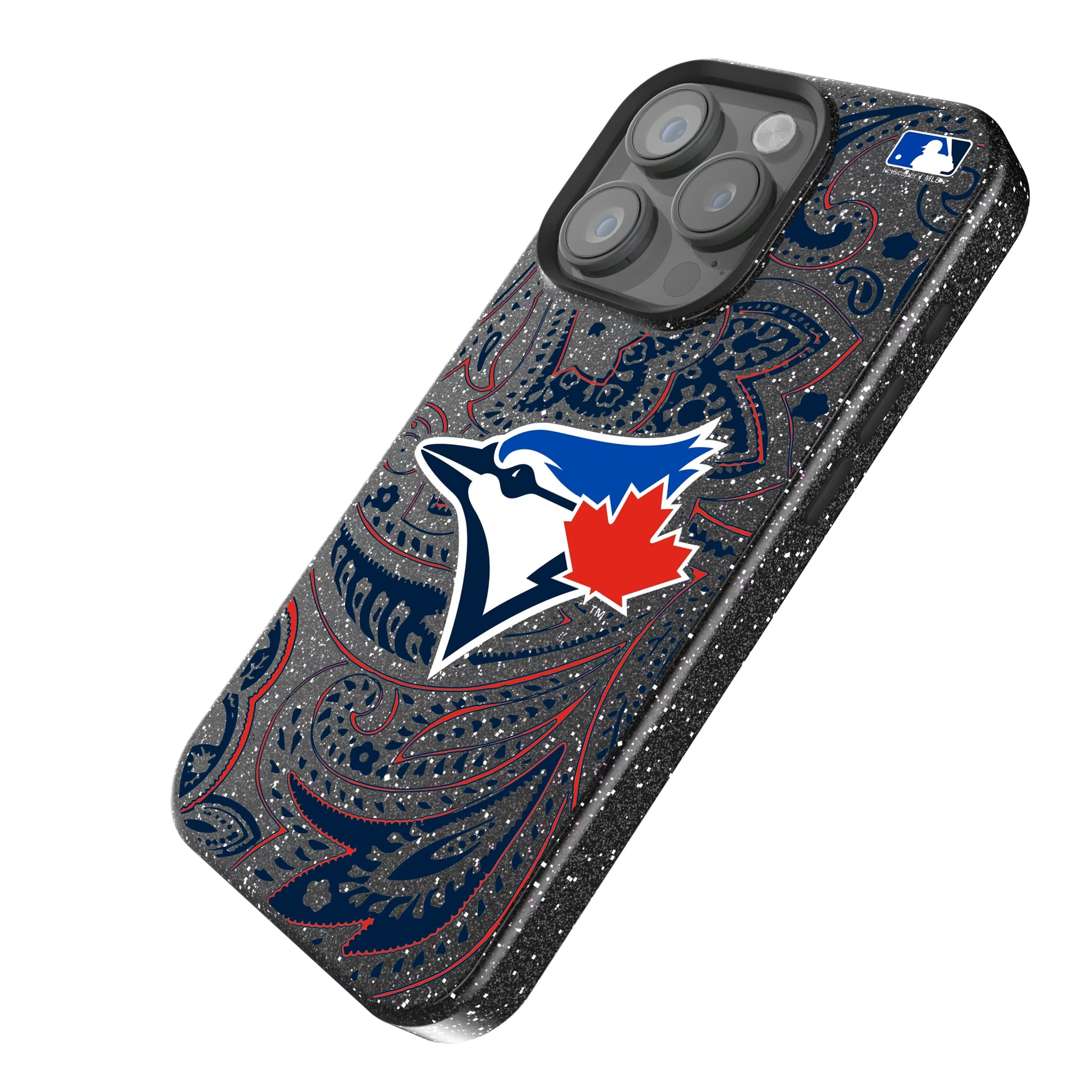 Toronto Blue Jays Paisley iPhone Bling Phone Case for Apple iPhone - Isometric View