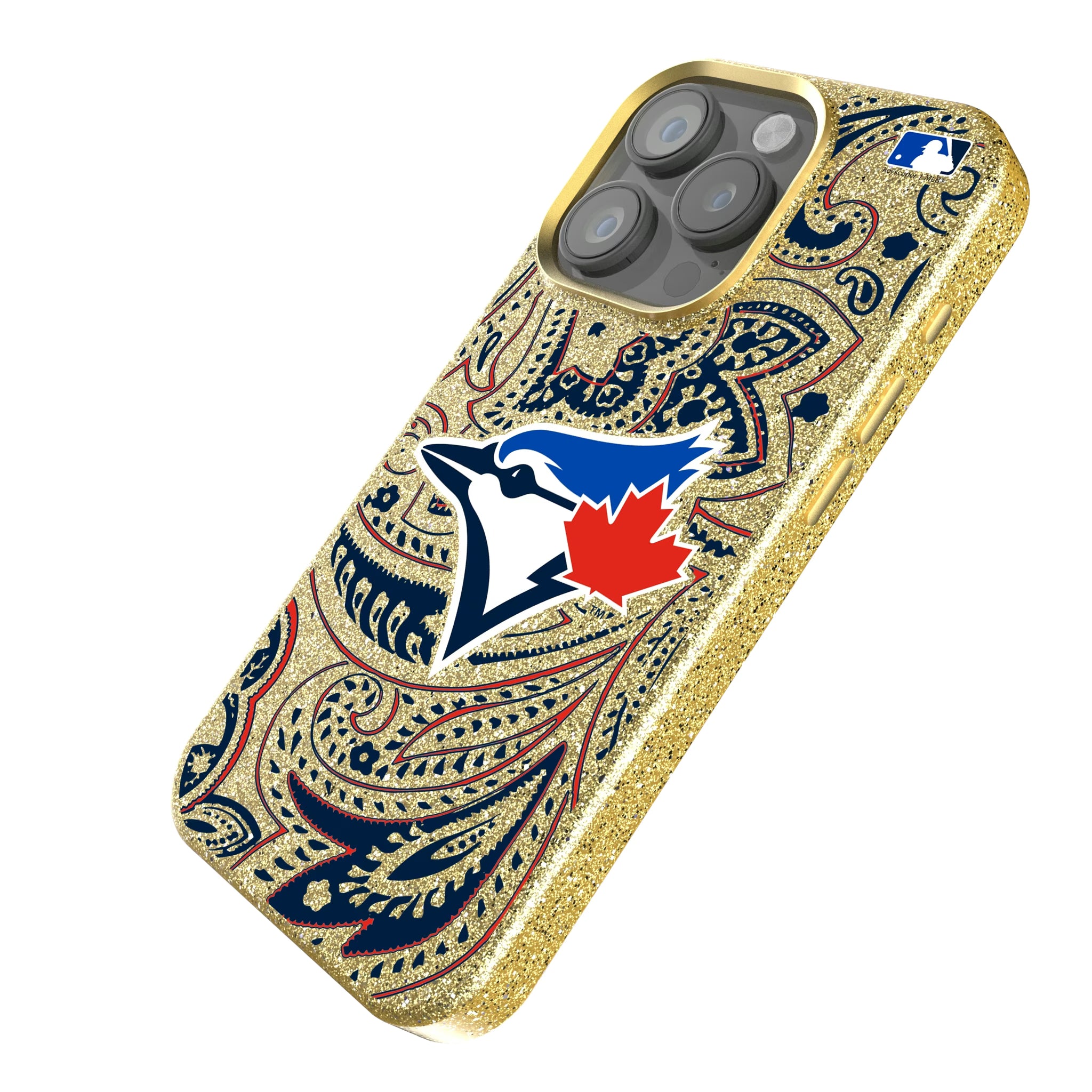 Toronto Blue Jays Paisley iPhone Bling Phone Case for Apple iPhone - Isometric View