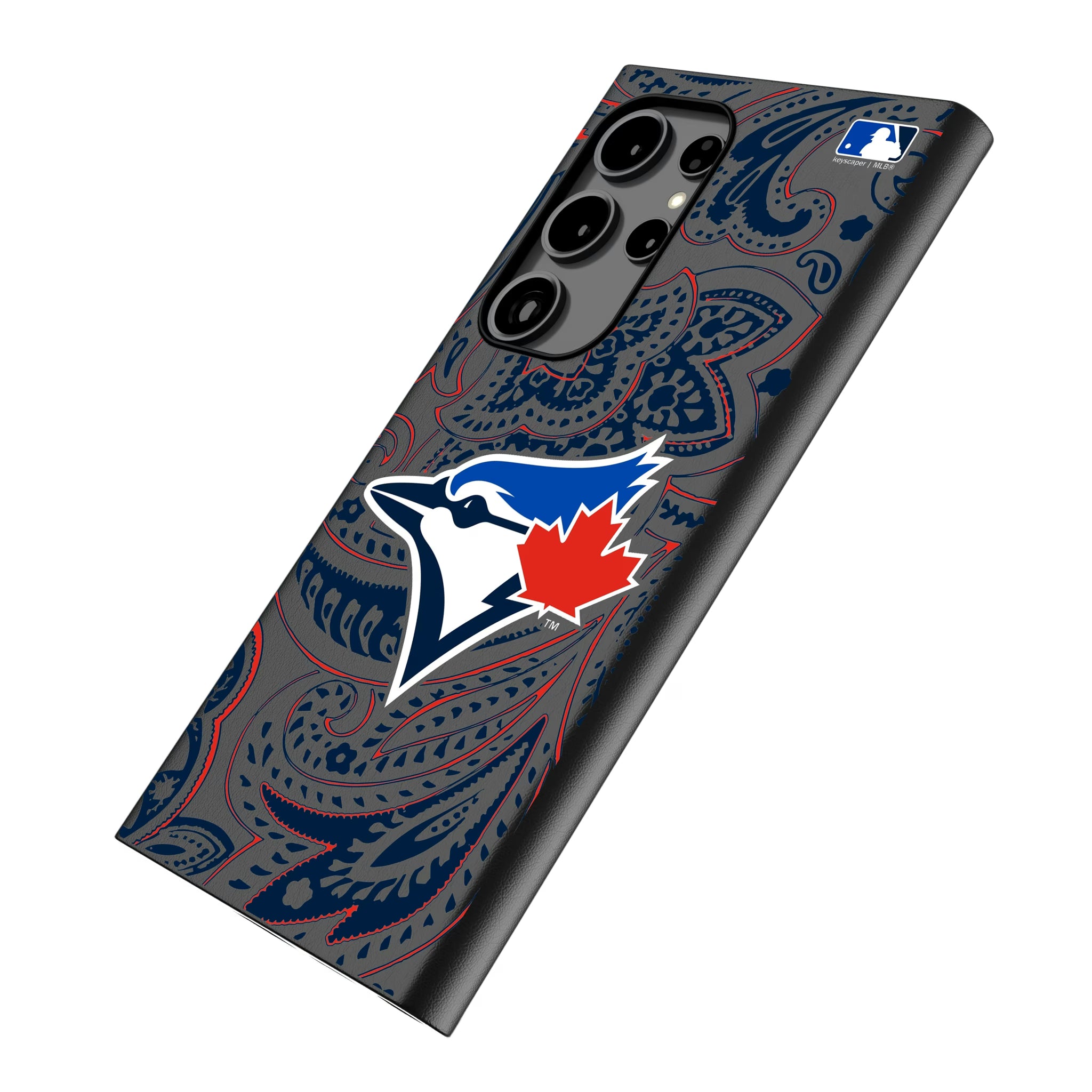 Toronto Blue Jays Paisley Galaxy MagSafe Compatible Phone Case for Samsung Galaxy - Isometric View
