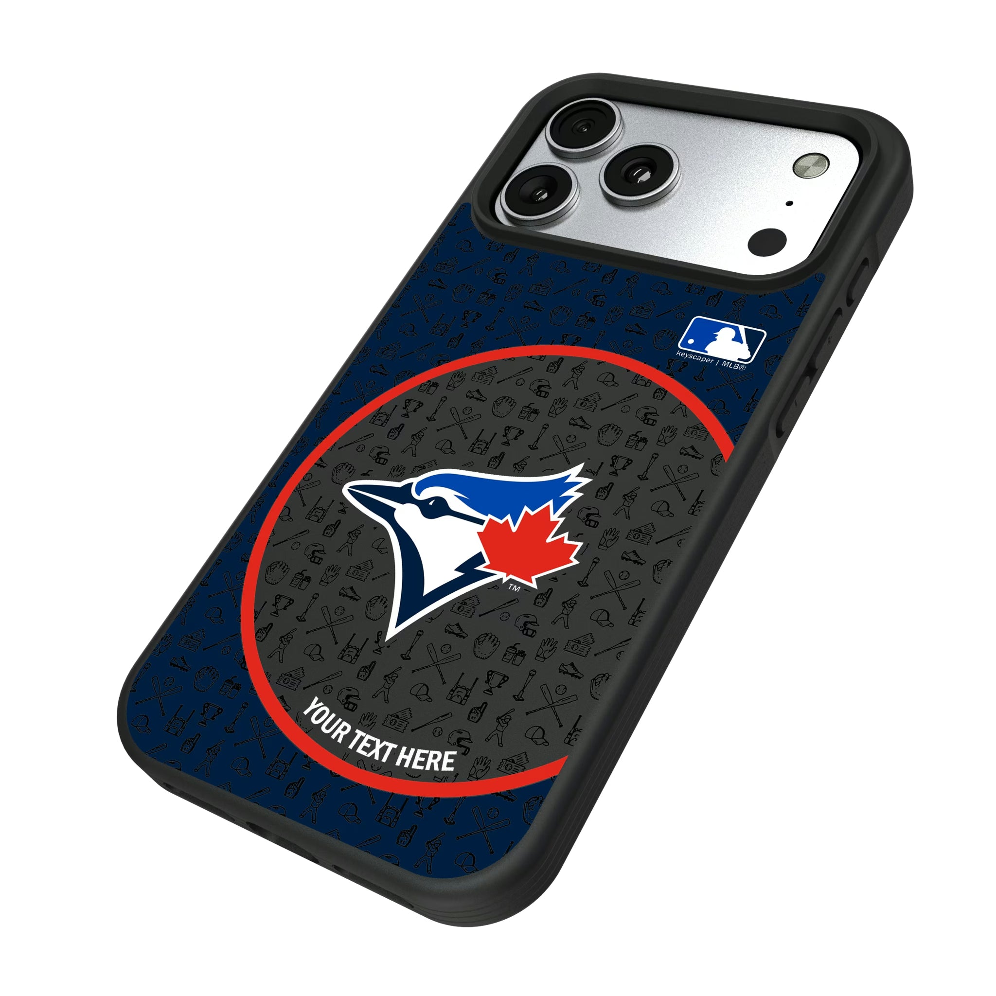 Toronto Blue Jays Personalized Circle iPhone Bump Phone Case for Apple iPhone - Isometric View#Device_iPhone 17 Pro Max