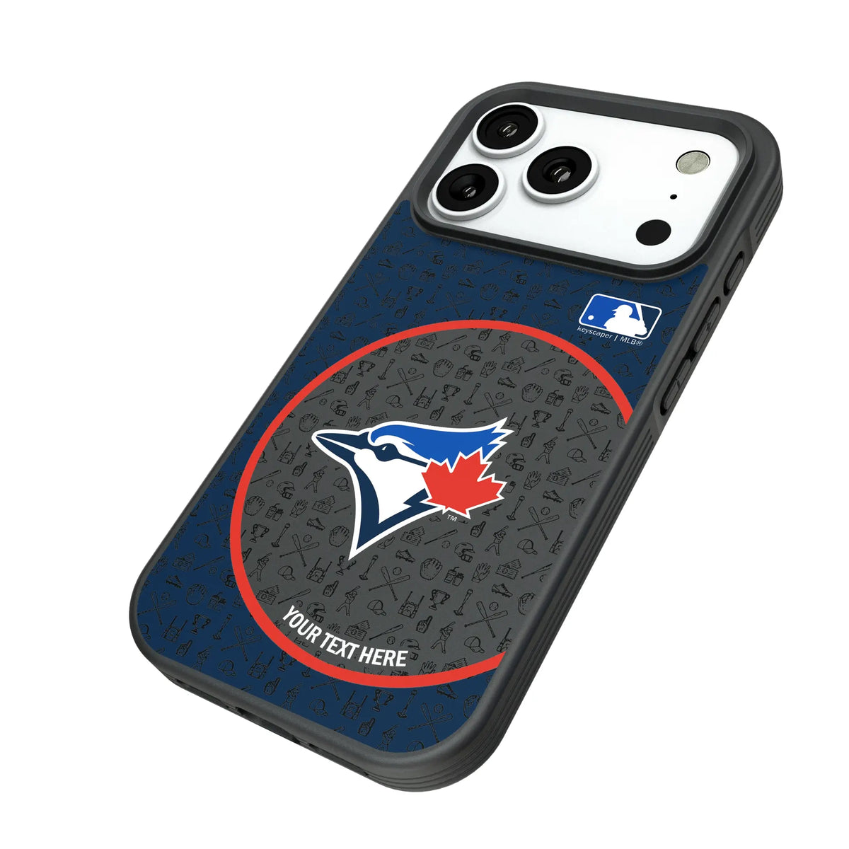 Toronto Blue Jays Personalized Circle iPhone Bump Phone Case for Apple iPhone - Isometric View#Device_iPhone 18 Pro