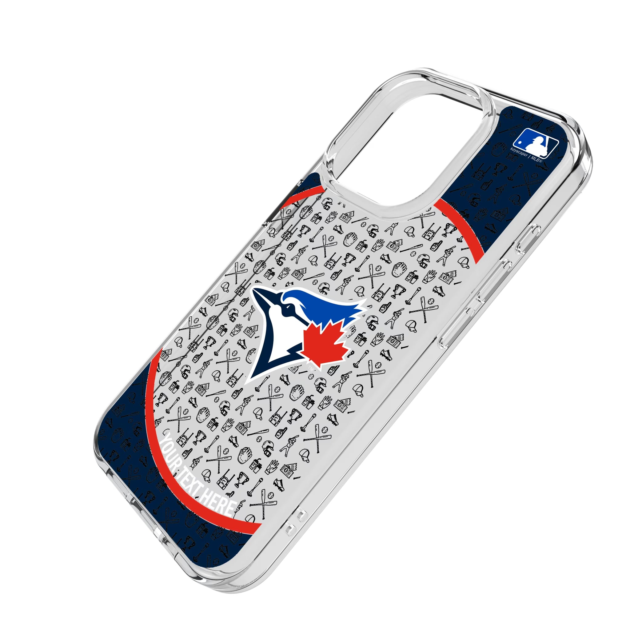 Toronto Blue Jays Personalized Circle iPhone Clear Phone Case for Apple iPhone - Isometric View