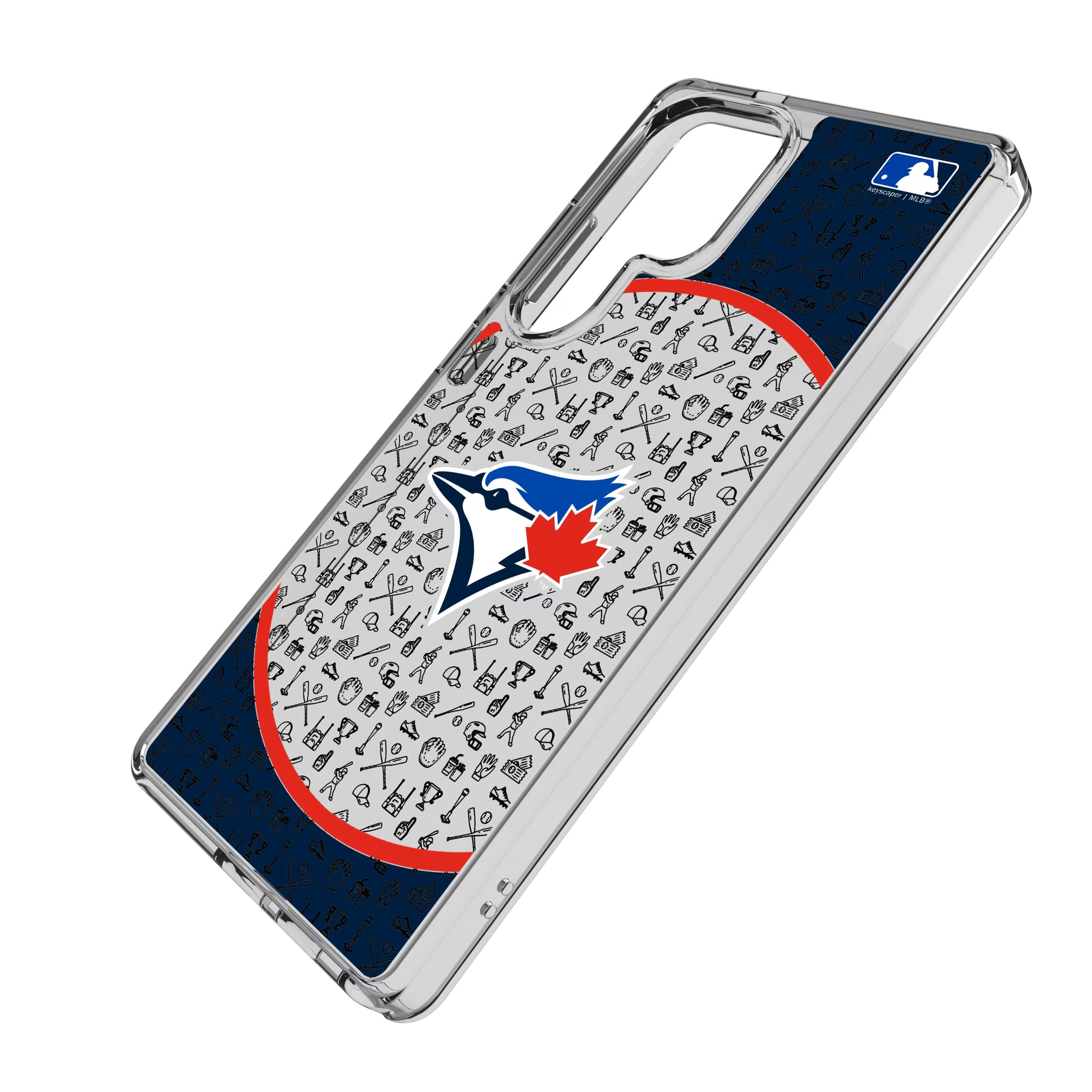 Toronto Blue Jays Personalized Circle Galaxy Clear Phone Case for Samsung Galaxy - Isometric View