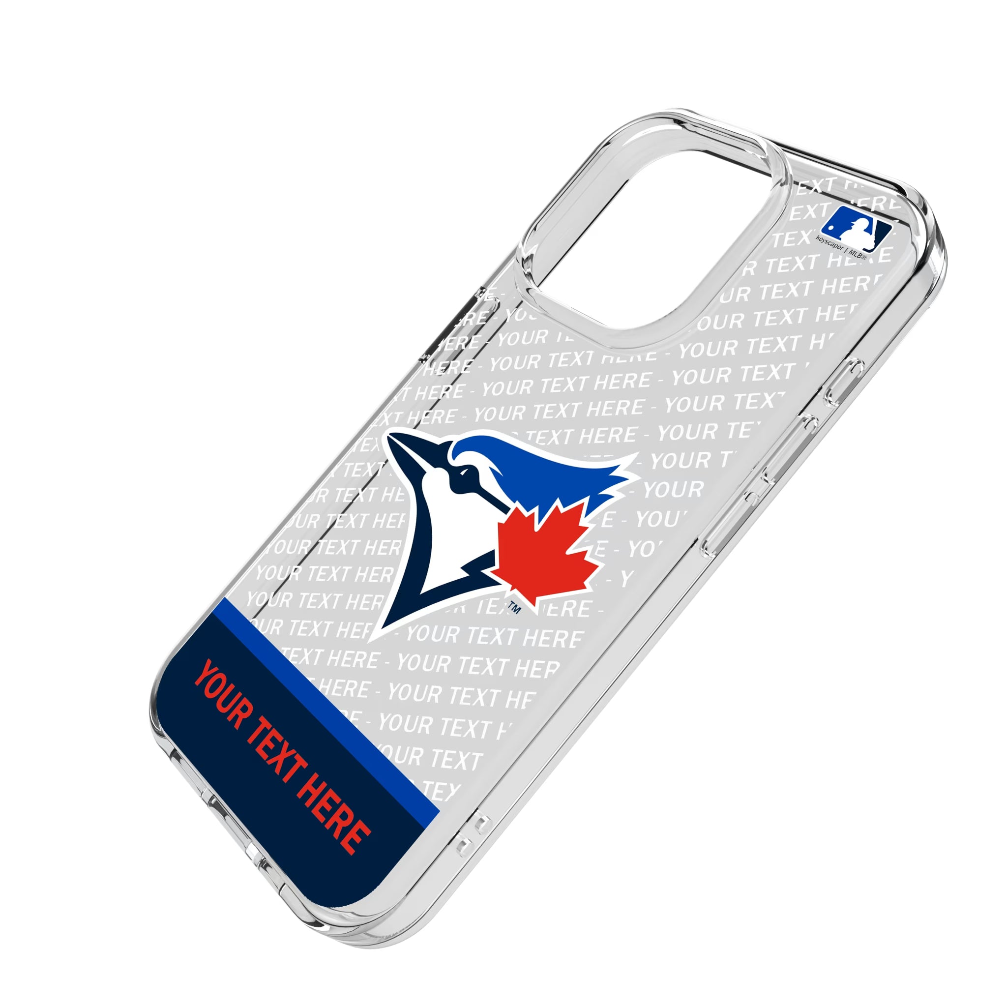 Toronto Blue Jays Personalized EndZone Plus iPhone Clear Phone Case for Apple iPhone - Isometric View