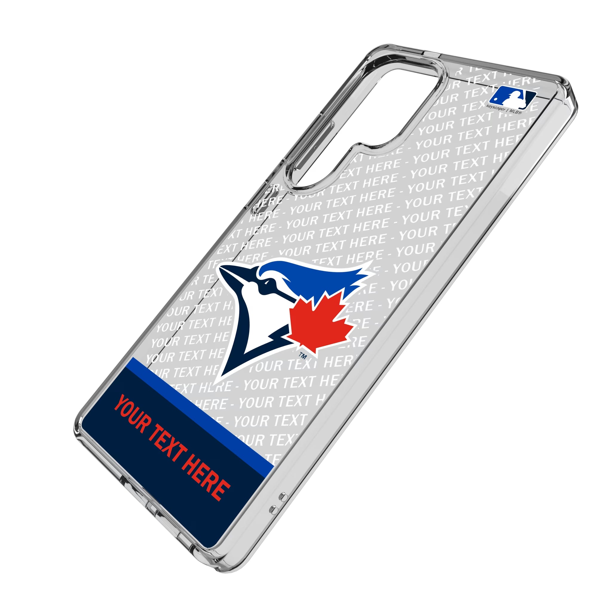 Toronto Blue Jays Personalized EndZone Plus Galaxy Clear Phone Case for Samsung Galaxy - Isometric View