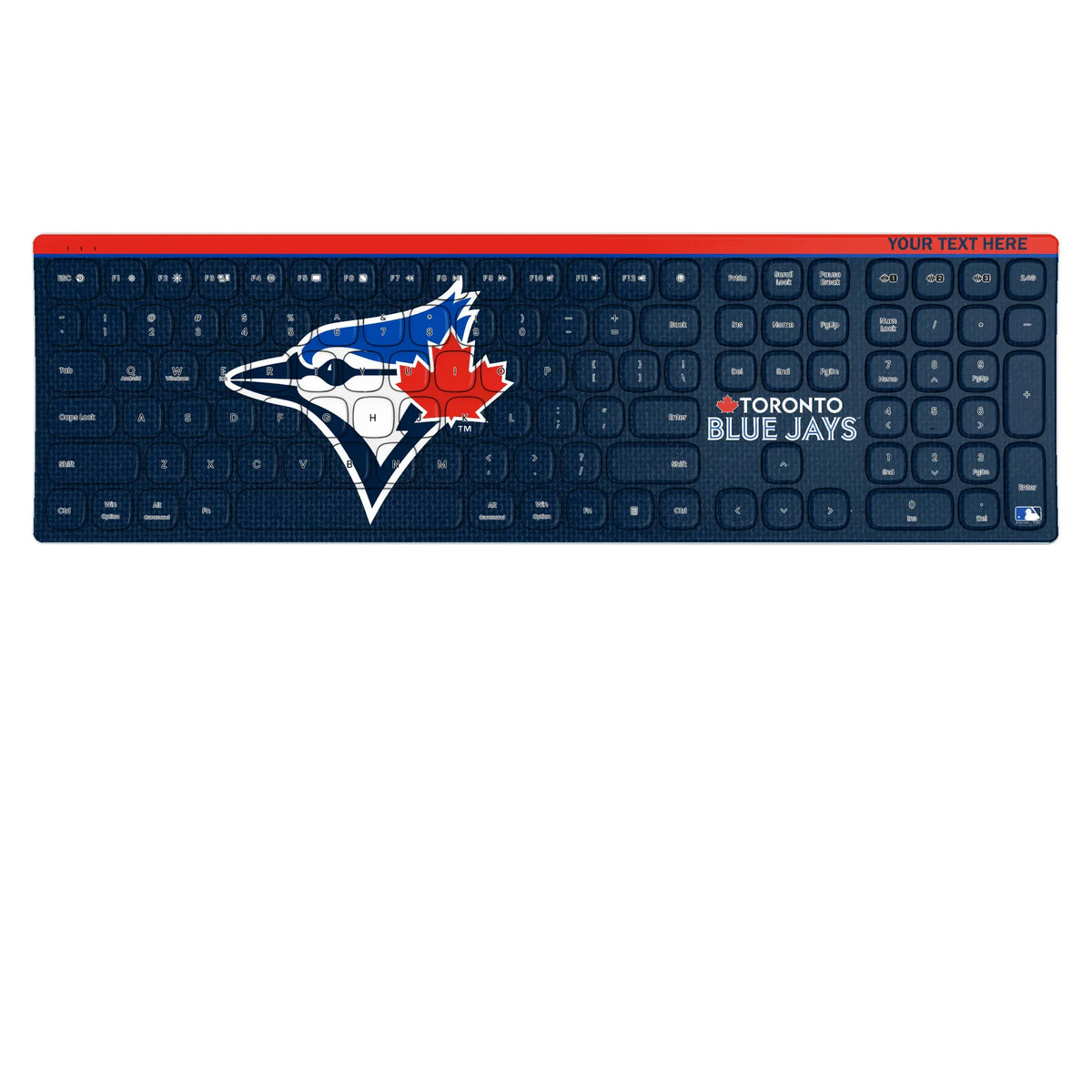 Toronto Blue Jays Personalized Endzone Solid KKB605 Curved Wireless Keyboard