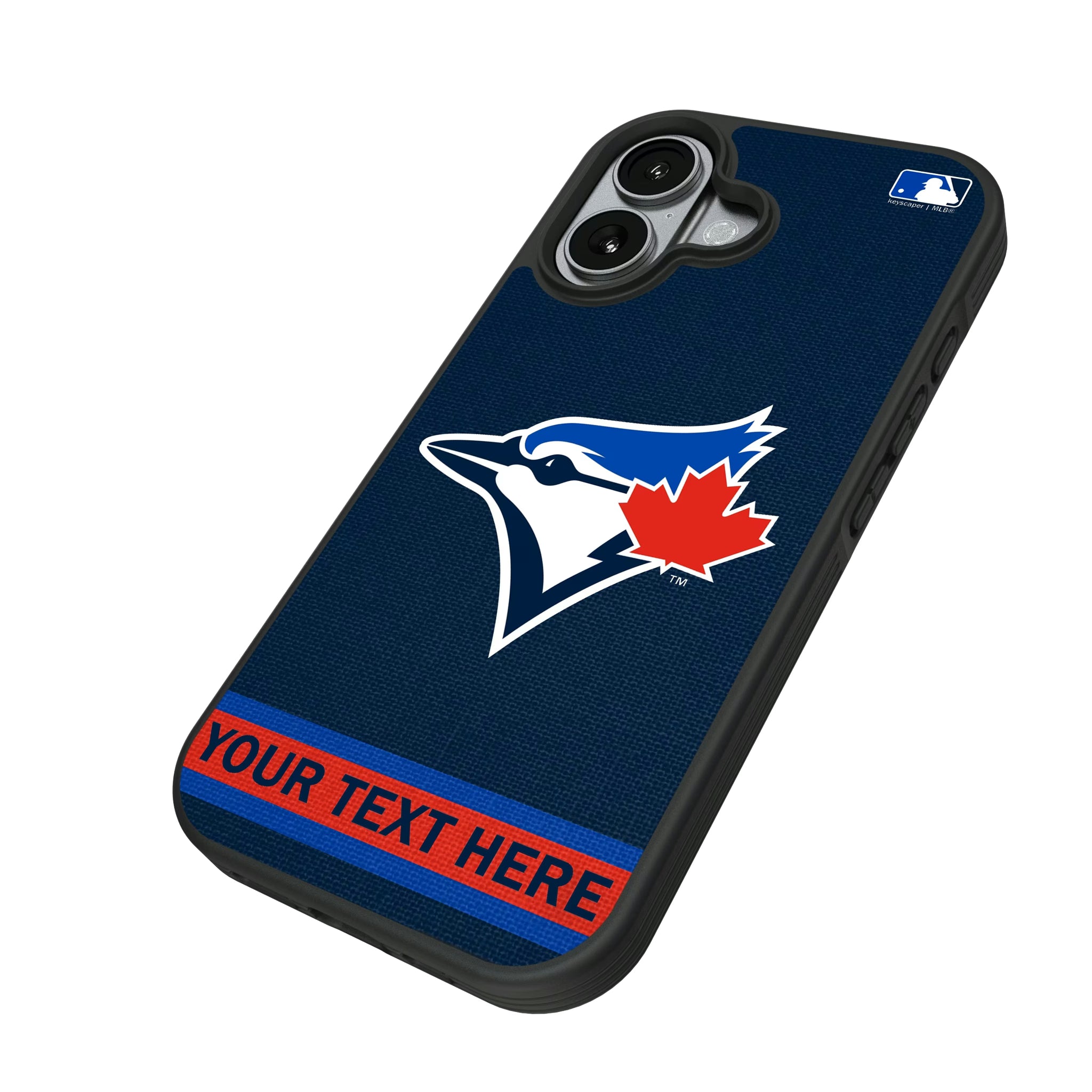 Toronto Blue Jays Personalized Stripe iPhone Bump Phone Case for Apple iPhone - Isometric View#Device_iPhone 17