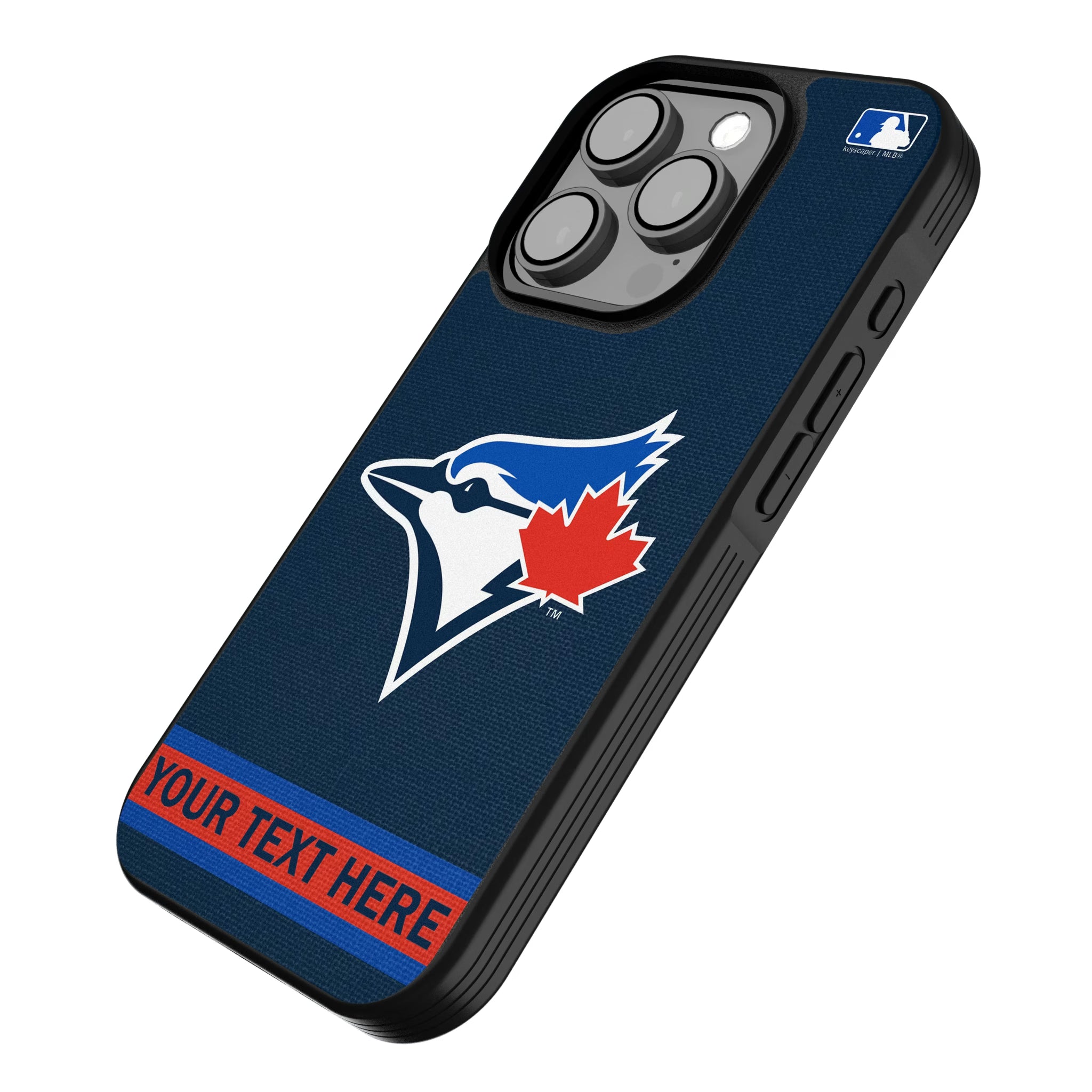 Toronto Blue Jays Personalized Stripe iPhone Bump Phone Case for Apple iPhone - Isometric View