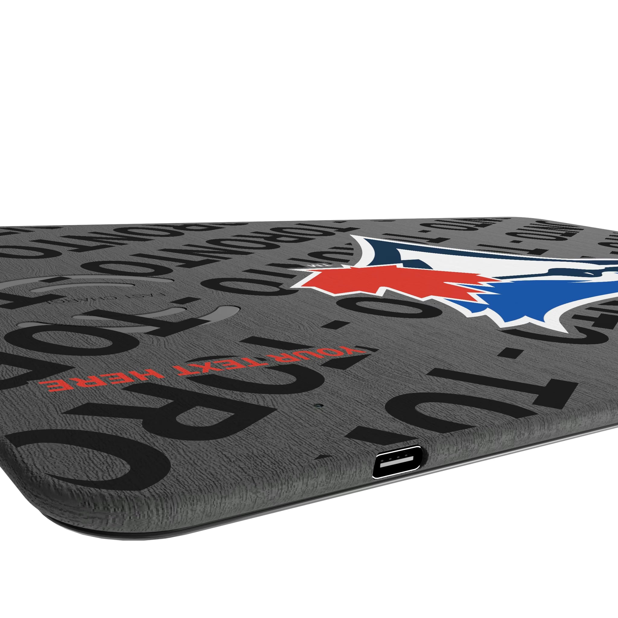 Toronto Blue Jays Personalized Tilt 15-Watt Wireless Charger and Mouse Pad