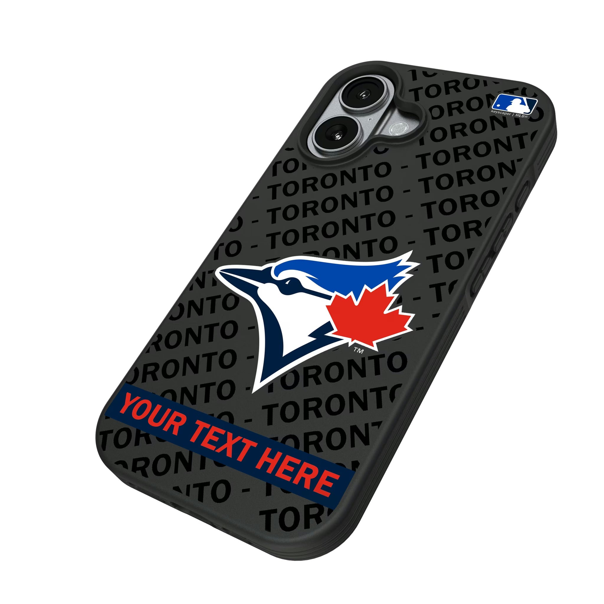 Toronto Blue Jays Personalized Tilt iPhone Bump Phone Case for Apple iPhone - Isometric View#Device_iPhone 17