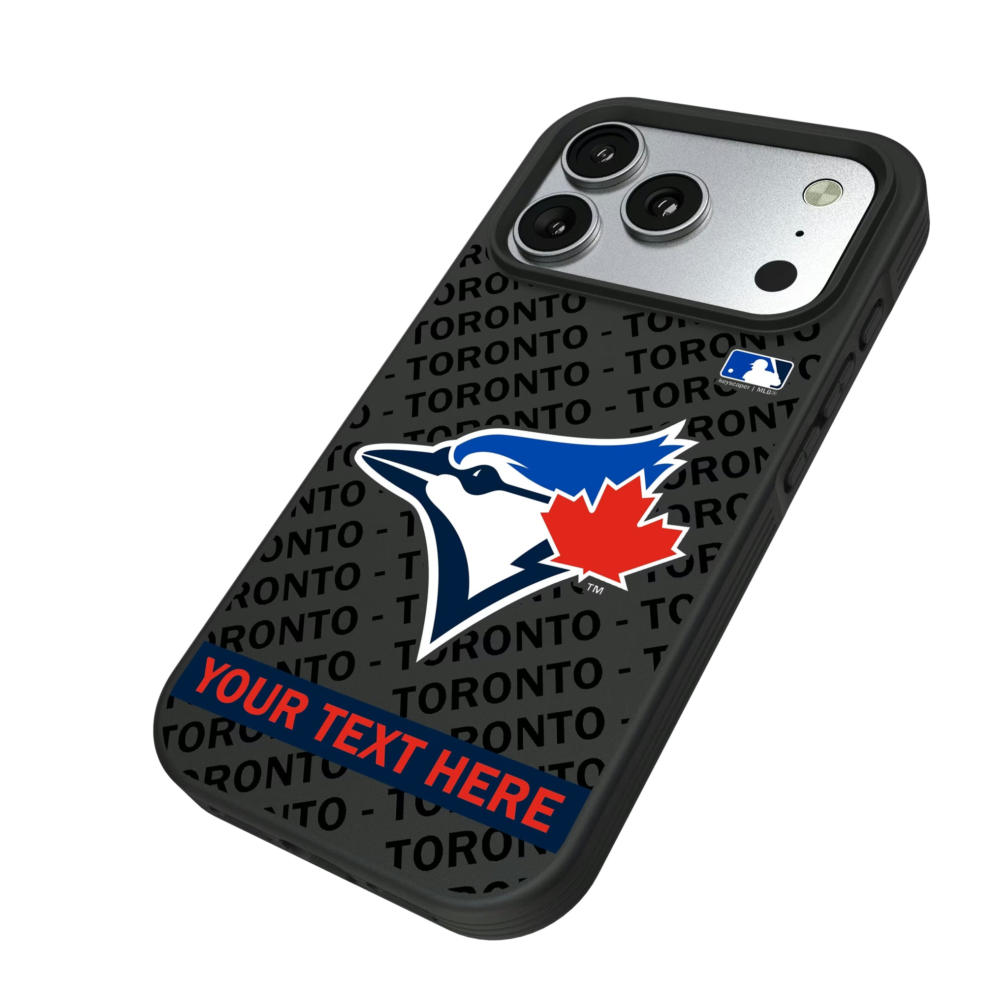 Toronto Blue Jays Personalized Tilt iPhone Bump Phone Case for Apple iPhone - Isometric View#Device_iPhone 17 Pro
