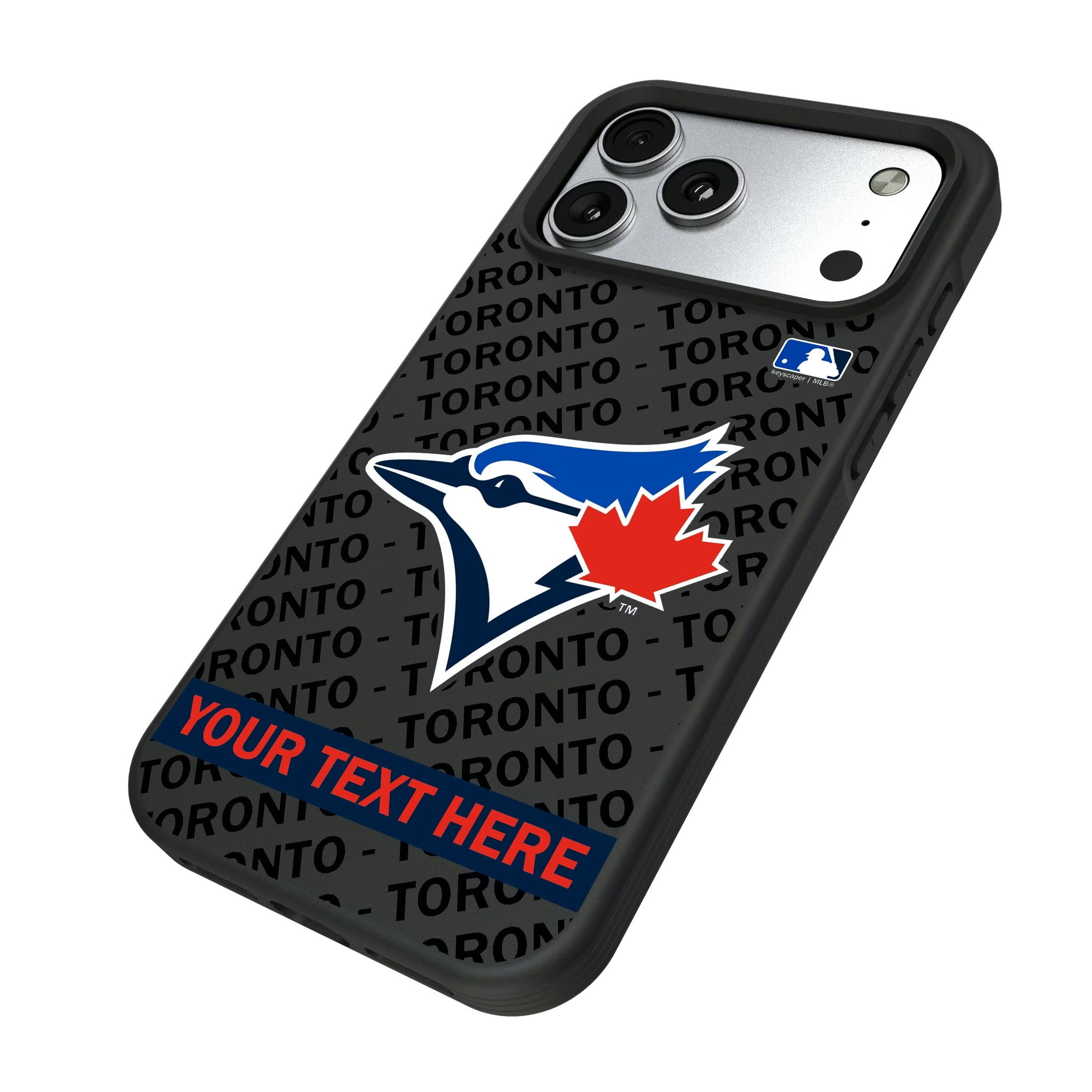 Toronto Blue Jays Personalized Tilt iPhone Bump Phone Case for Apple iPhone - Isometric View#Device_iPhone 17 Pro Max